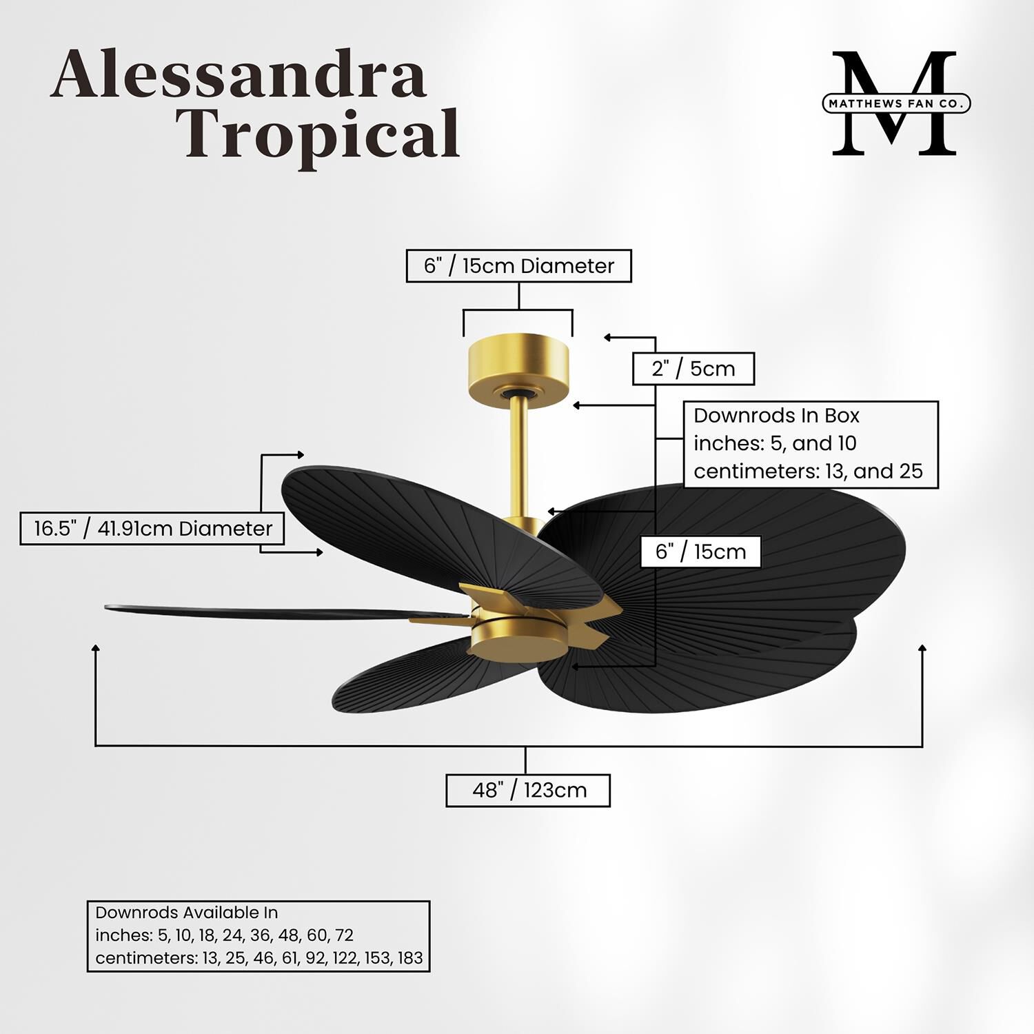 Alessandra Tropical 48 Inch Ceiling Fan by Matthews Fan Company