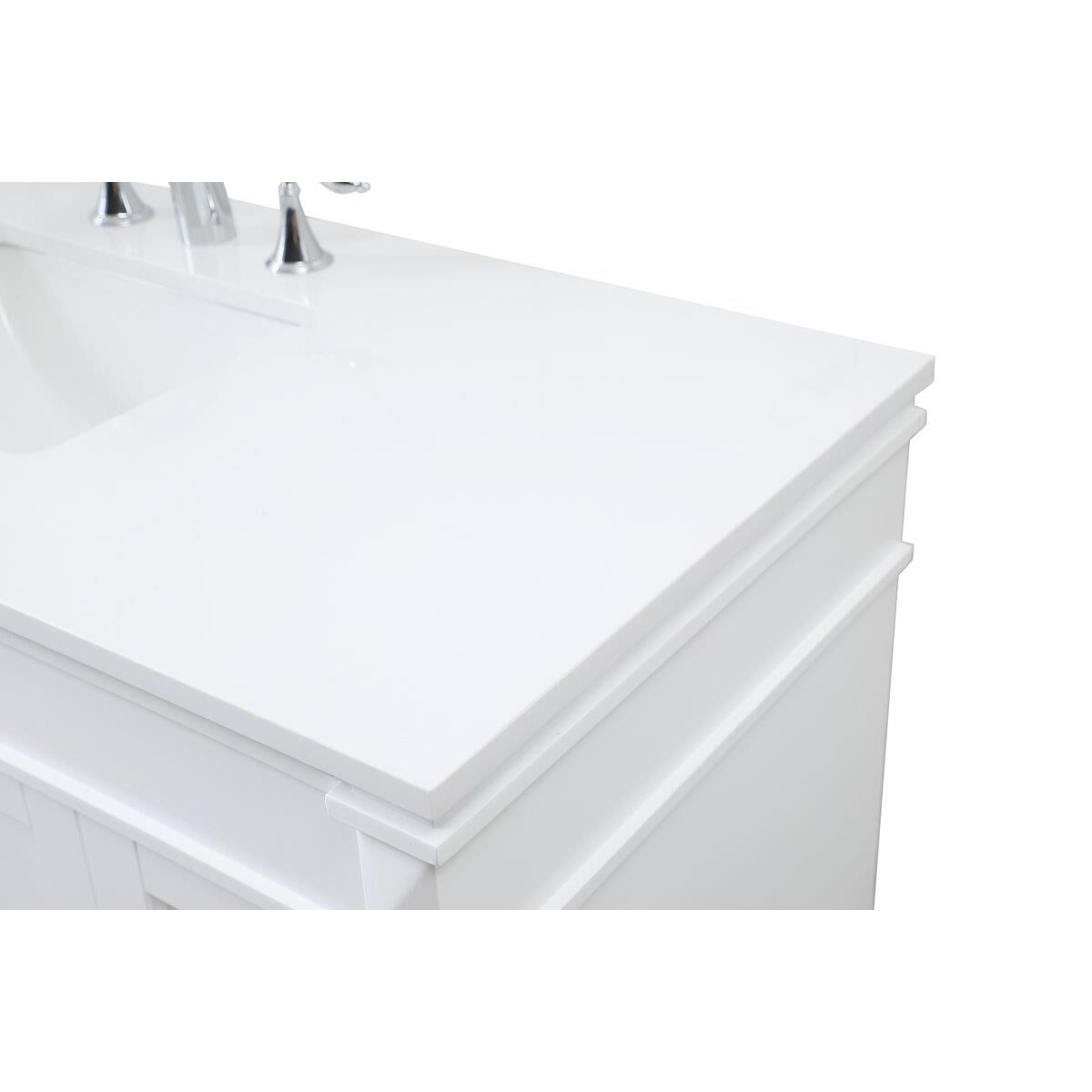 Shown in White finish and No Backsplash accent