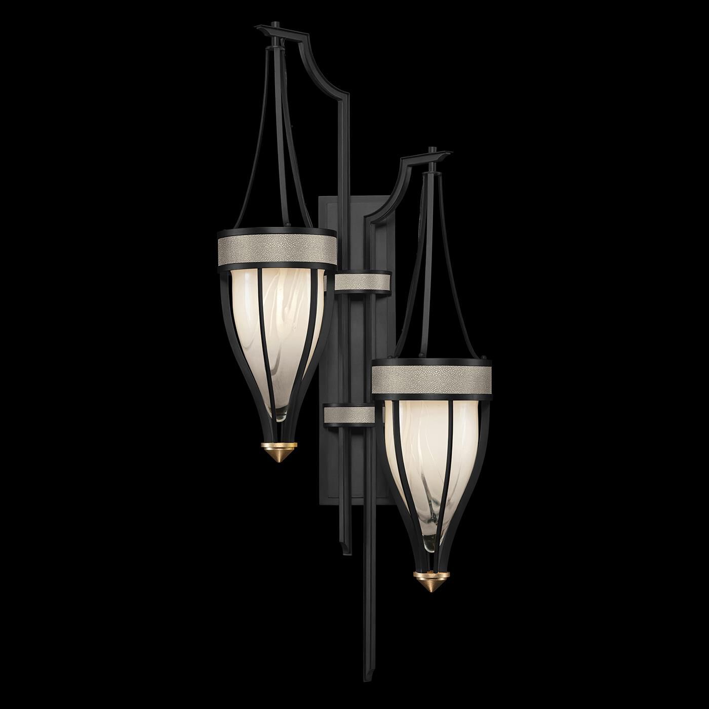 Shown in Black Iron and Brass  finish and Coco accent