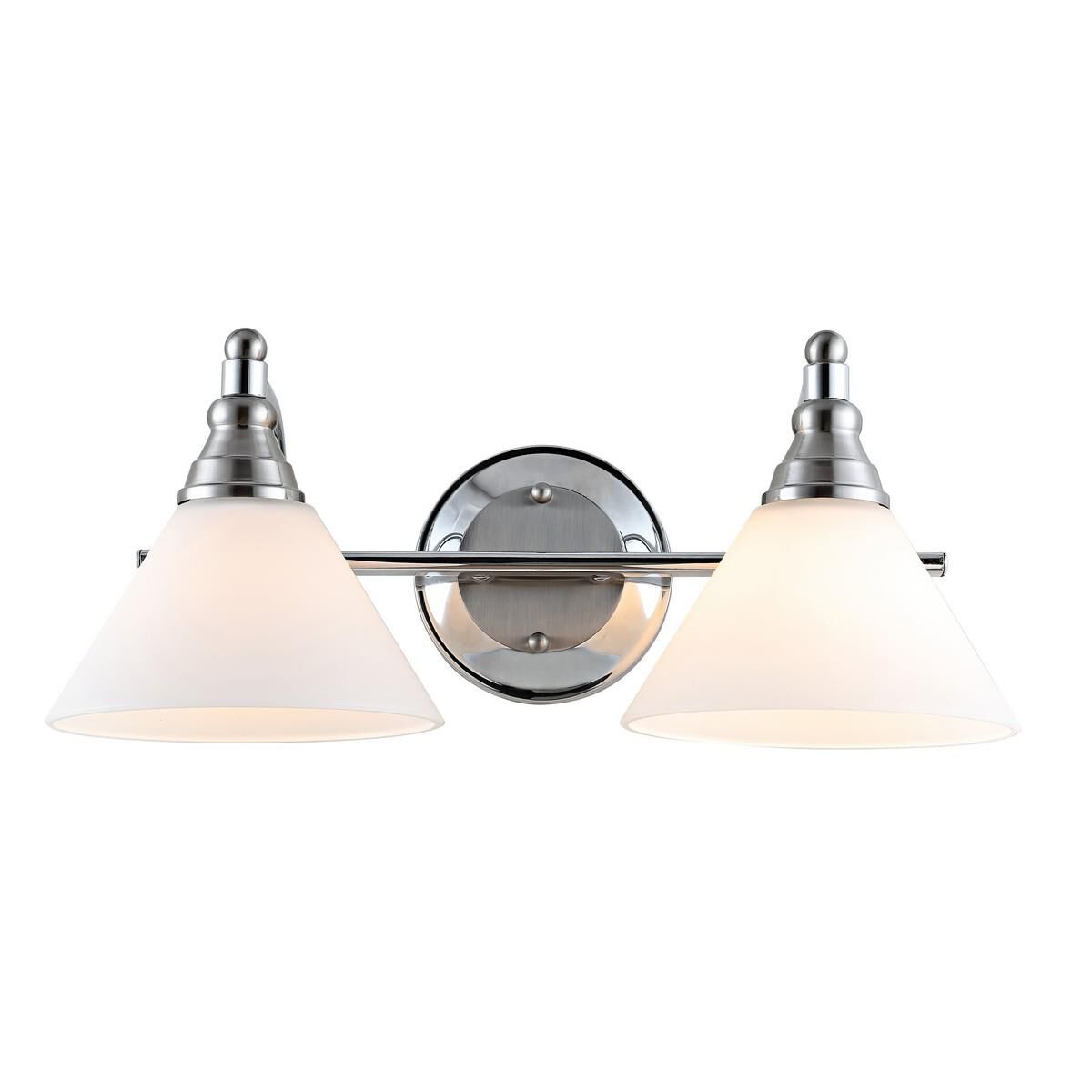 Shown in Nickel and White finish and Frosted glass