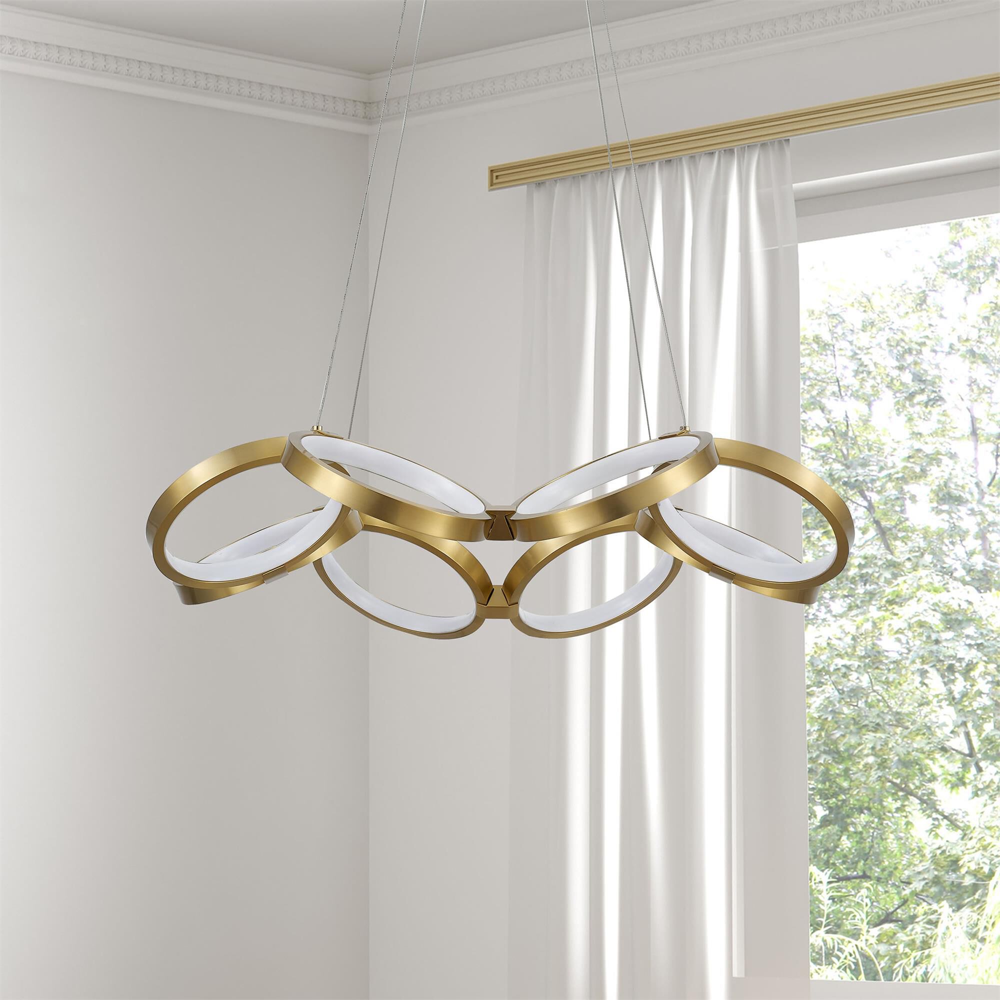 Shown in Aged Brass and White finish