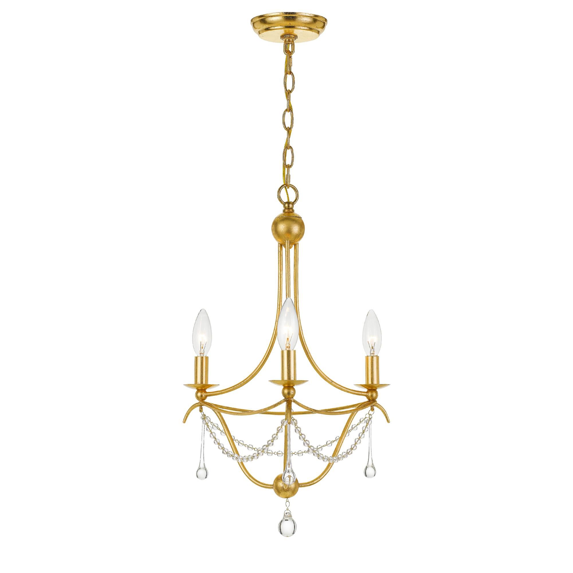 Shown in Antique Gold finish and Clear Glass Beads crystal