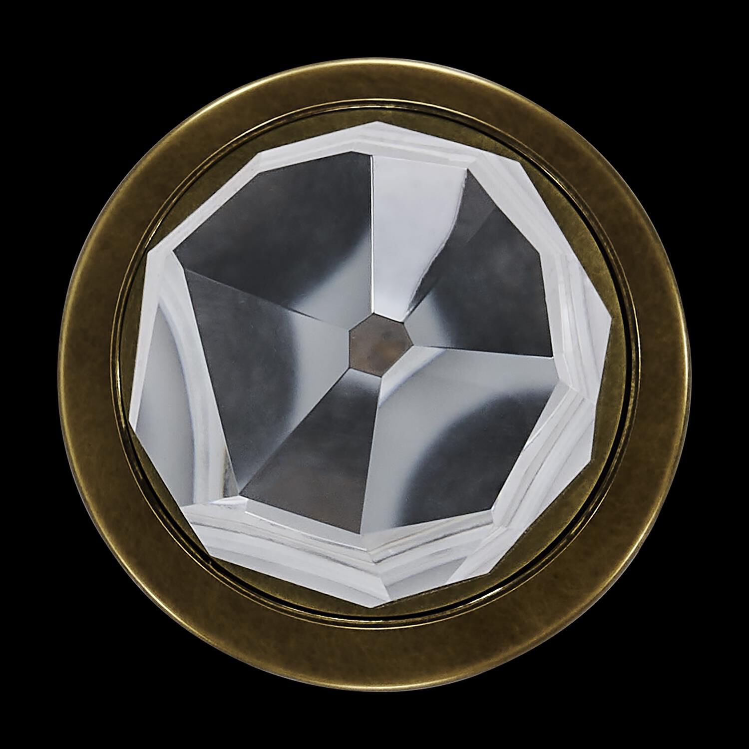 Shown in True Brass finish and Clear crystal