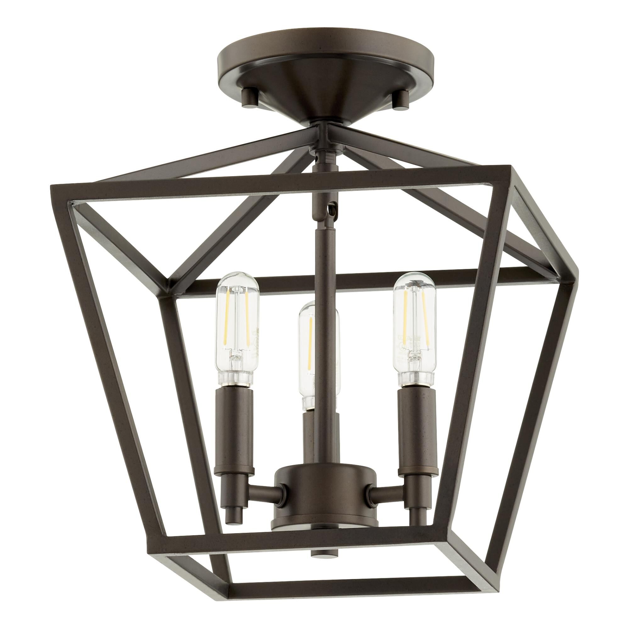 Gabriel 10 Inch 3 Light Semi Flush Mount by Quorum International