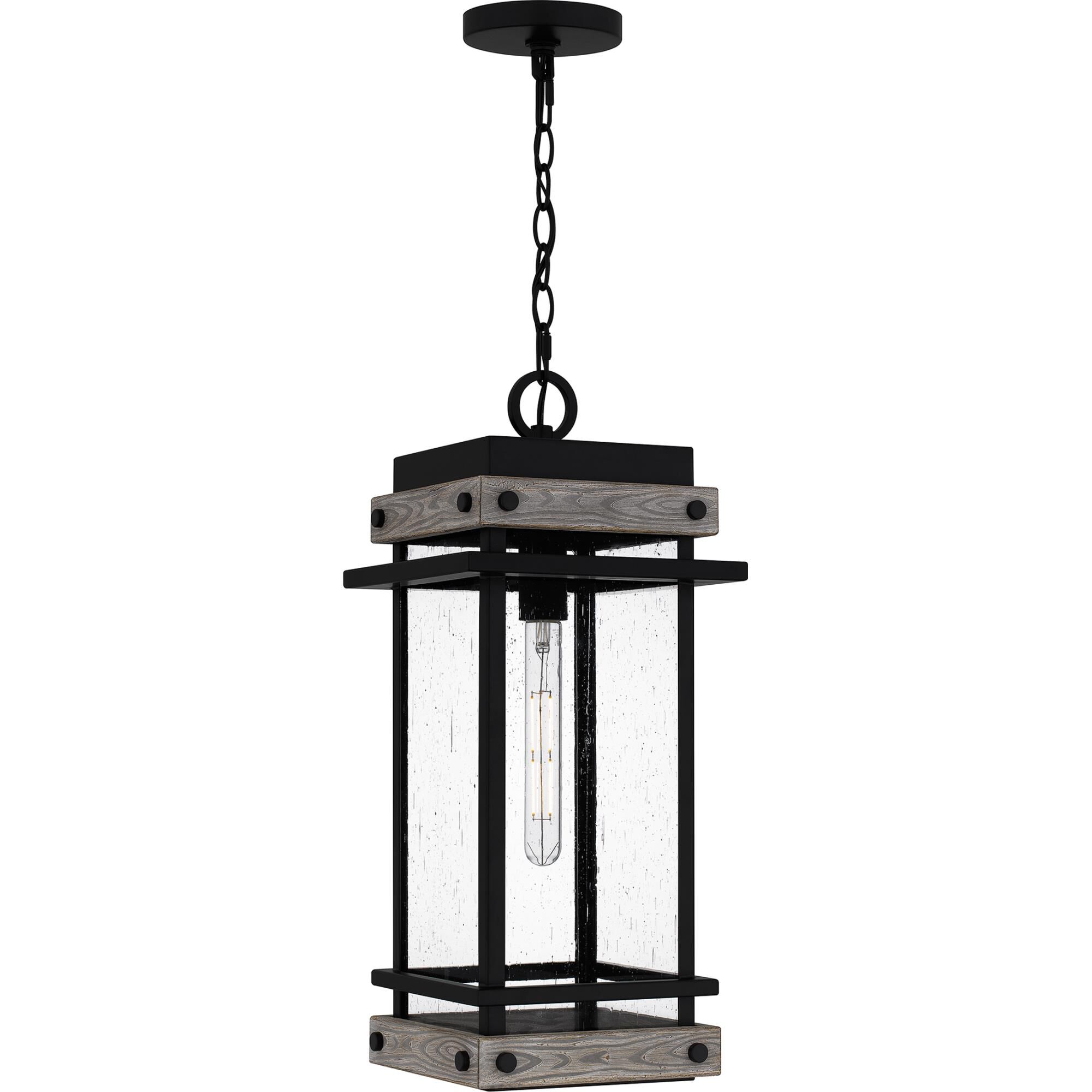 Shown in Matte Black finish and Clear Seedy glass and Clear Seedy Glass shade