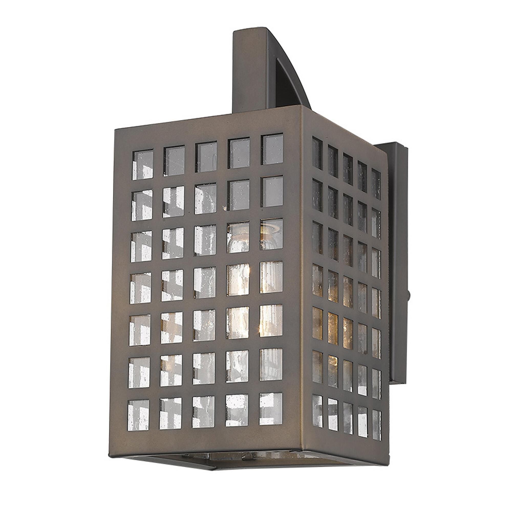 Shown in Oil-Rubbed Bronze finish and Clear glass and Clear, Seedy Glass Panes shade