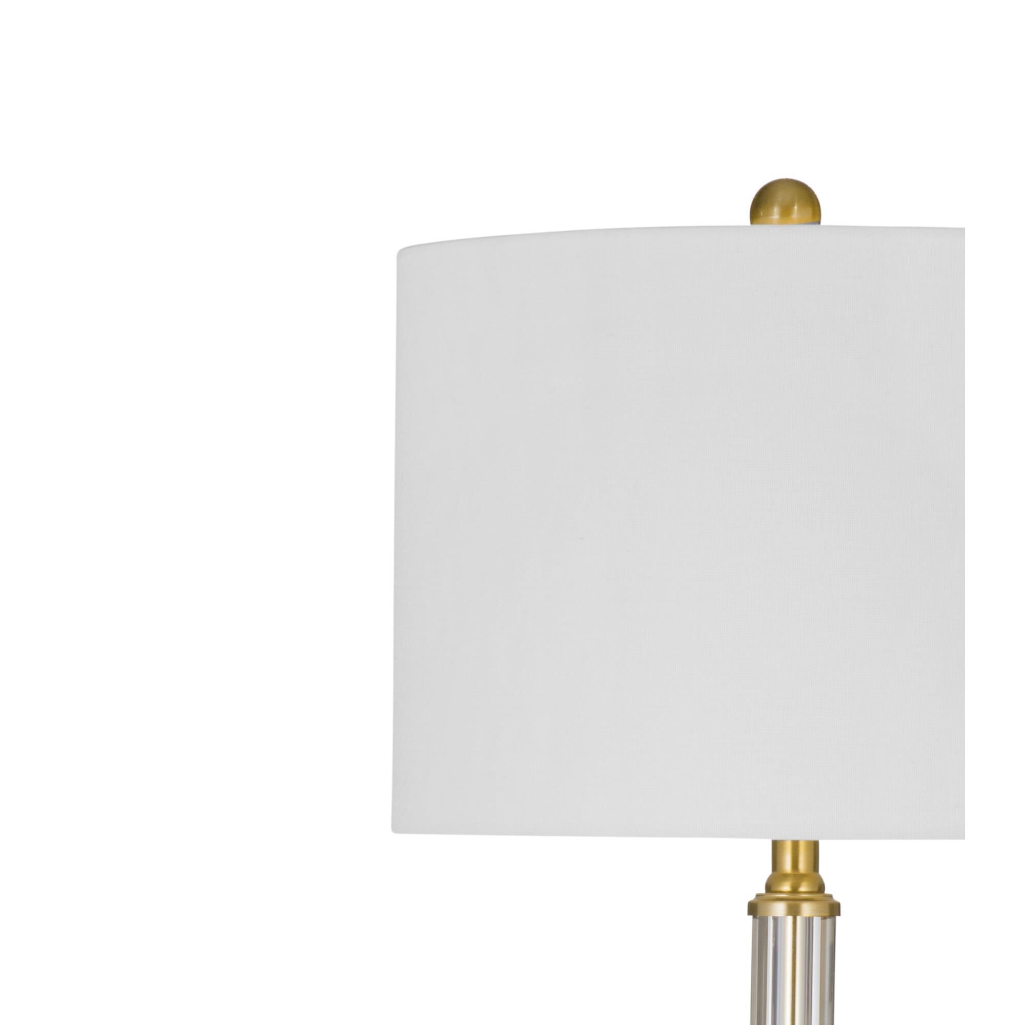 Shown in Clear and Antique Brass finish and White shade