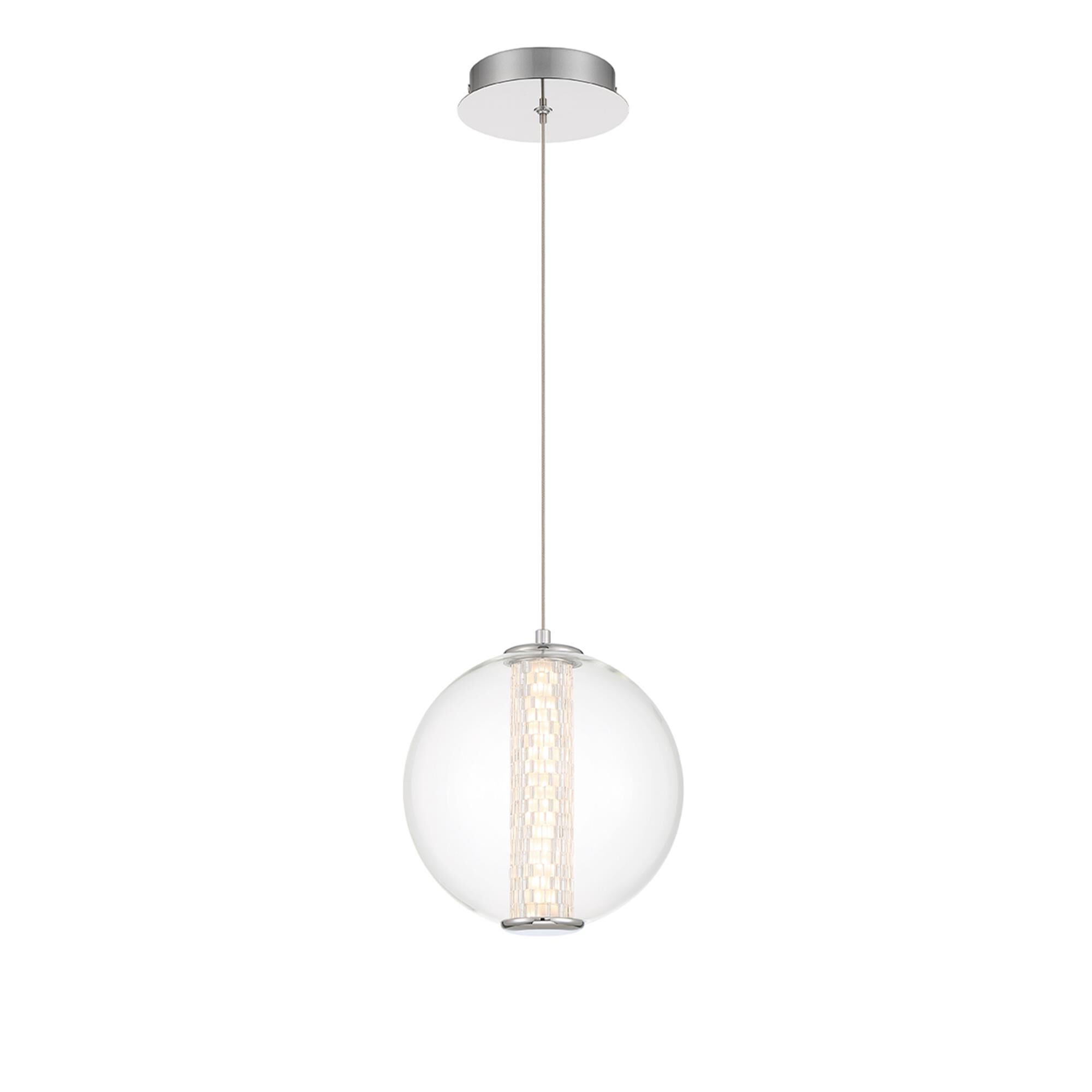 Shown in Chrome finish and Clear glass