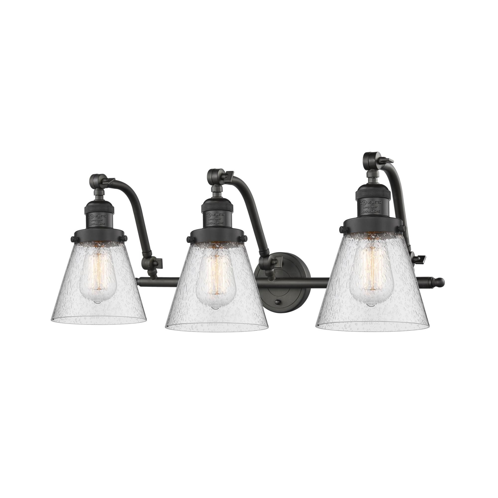 Shown in Oil Rubbed Bronze finish and Seedy glass