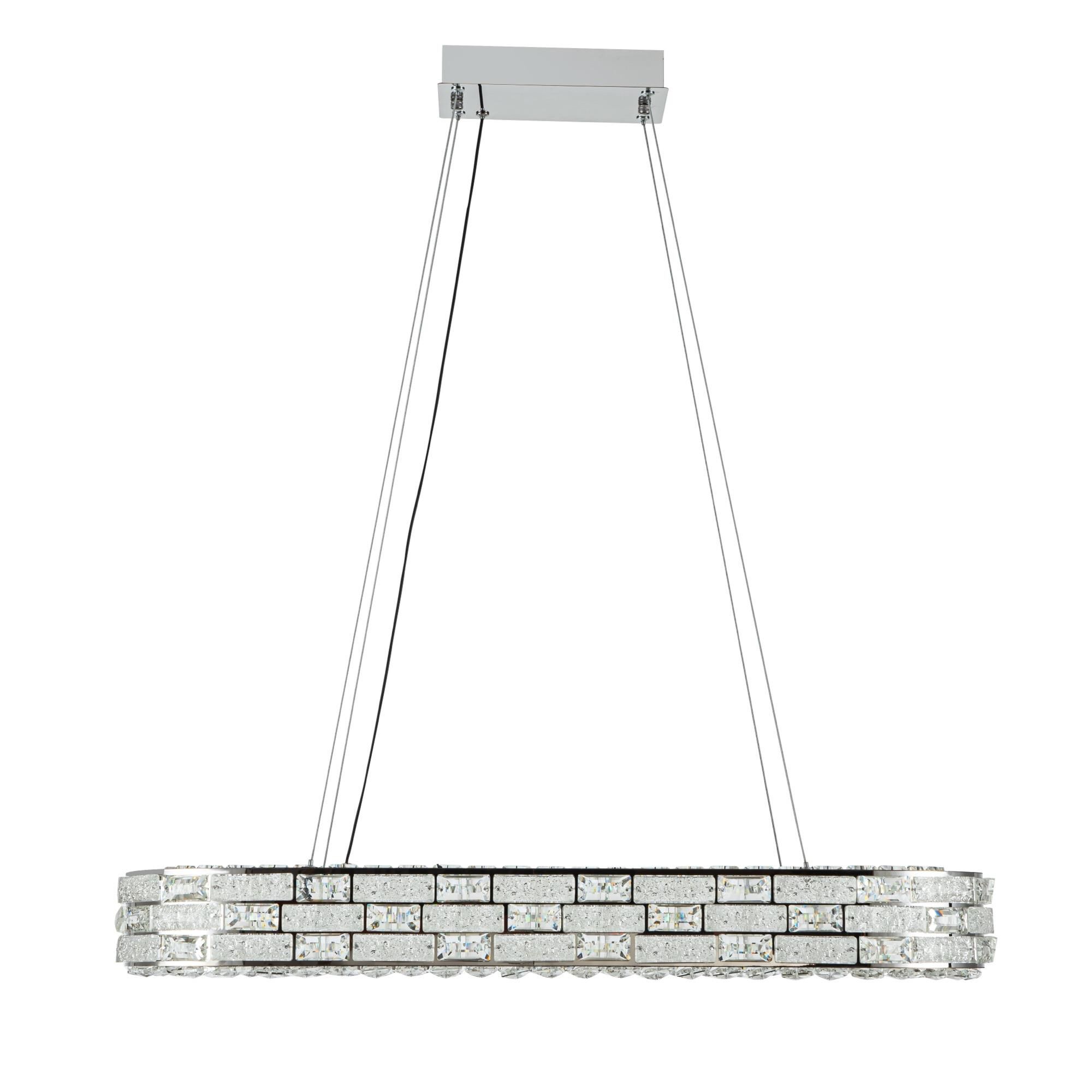 Shown in Chrome finish and Crystal glass