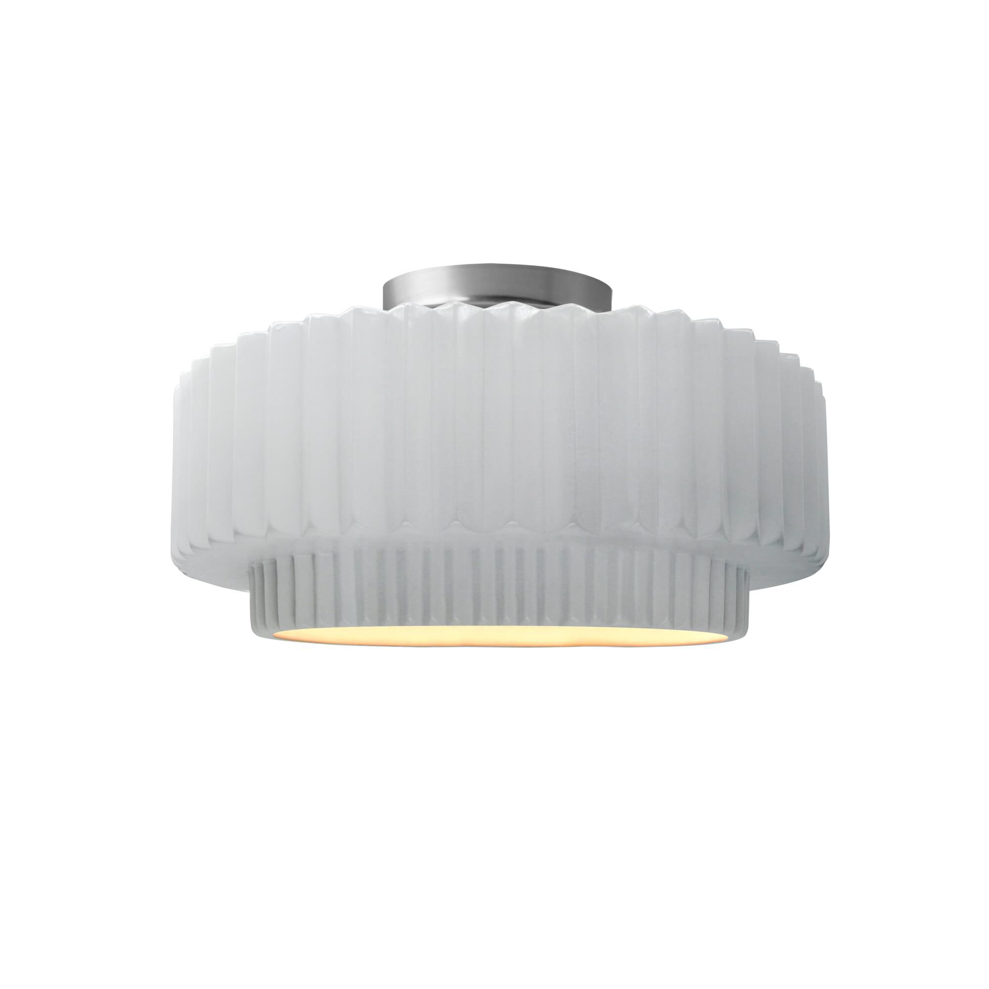 Pleated Tier 12 Inch Semi Flush Mount by Justice Design Group