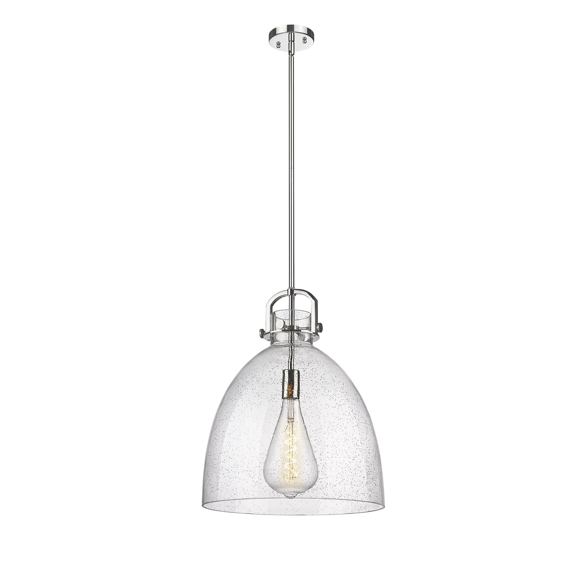 Shown in Polished Nickel finish and Seedy glass