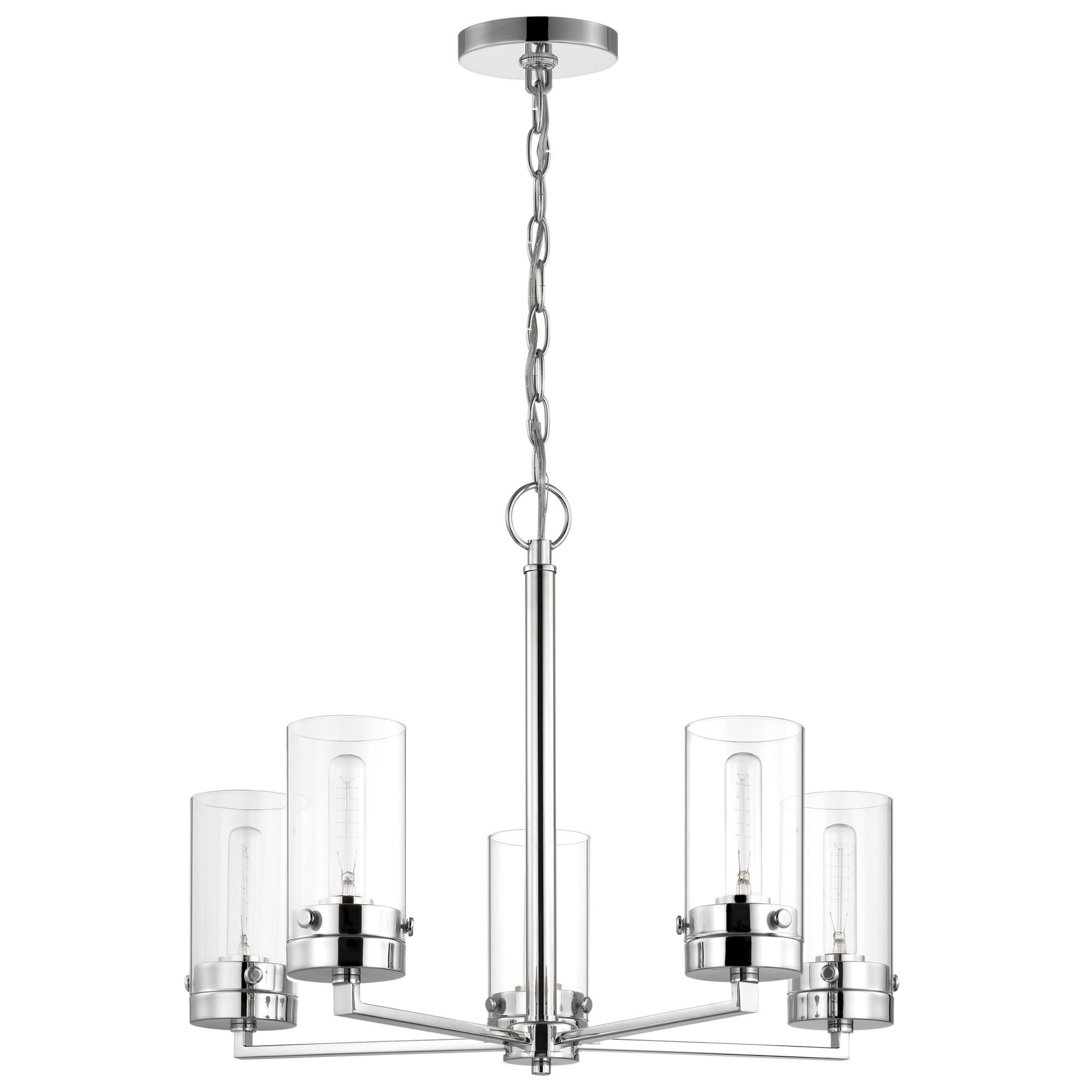 Shown in Polished Nickel finish and Clear glass