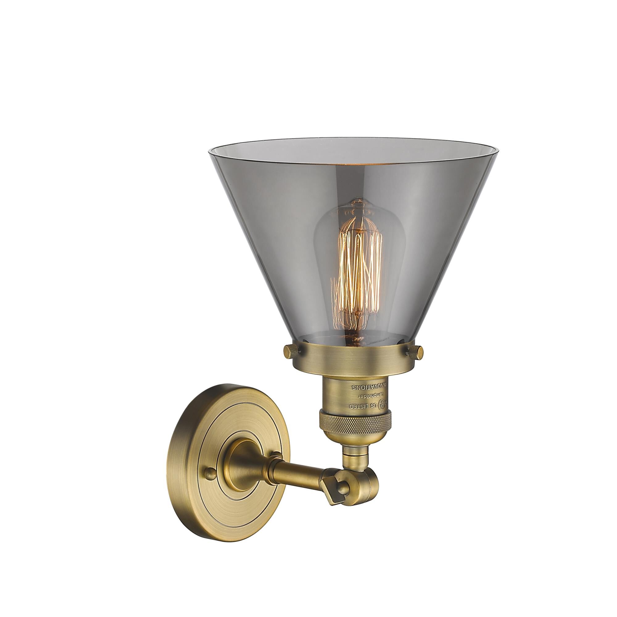Shown in Brushed Brass finish and Smoked glass