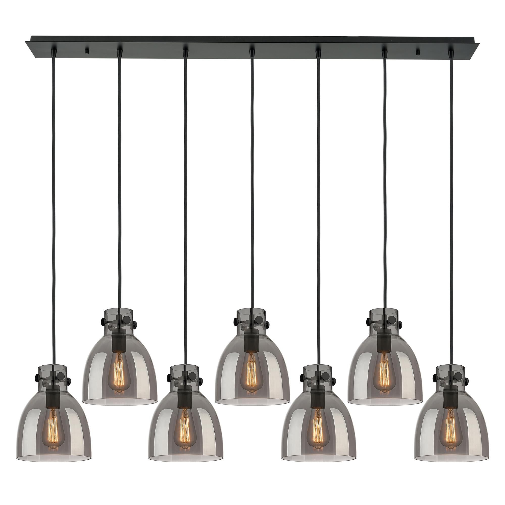 Shown in Matte Black finish and Light Smoke glass and Light Smoke Glass shade