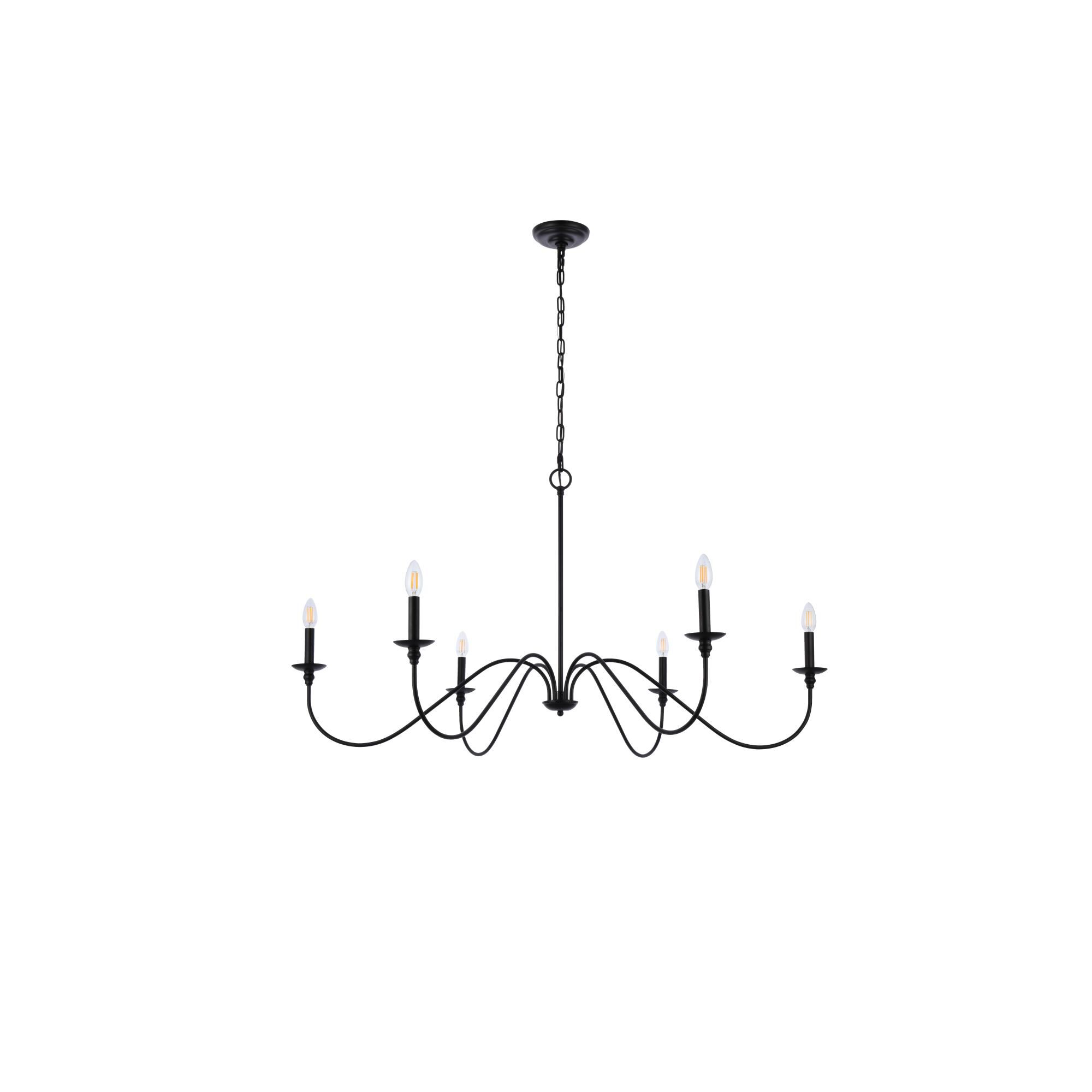 Rohan 48 Inch 6 Light Chandelier by Elegant Lighting