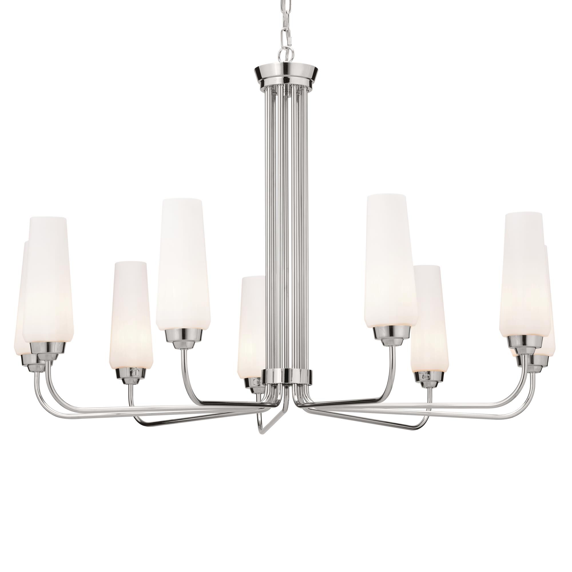 Shown in Polished Nickel finish and Opal glass