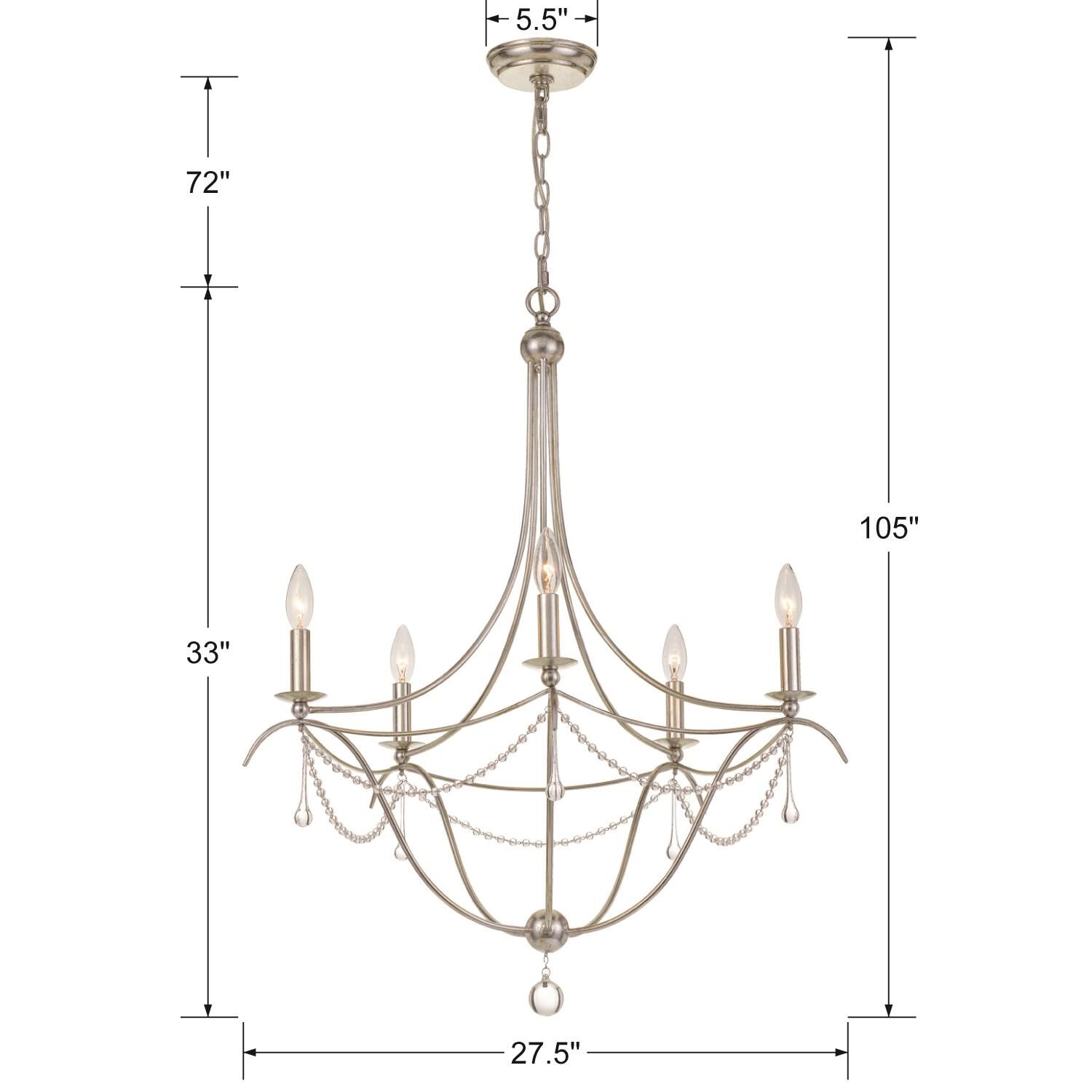 Shown in Antique Silver finish and Clear Glass Beads crystal