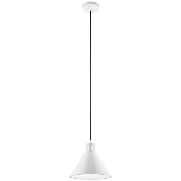 Shown in White finish and Metal shade