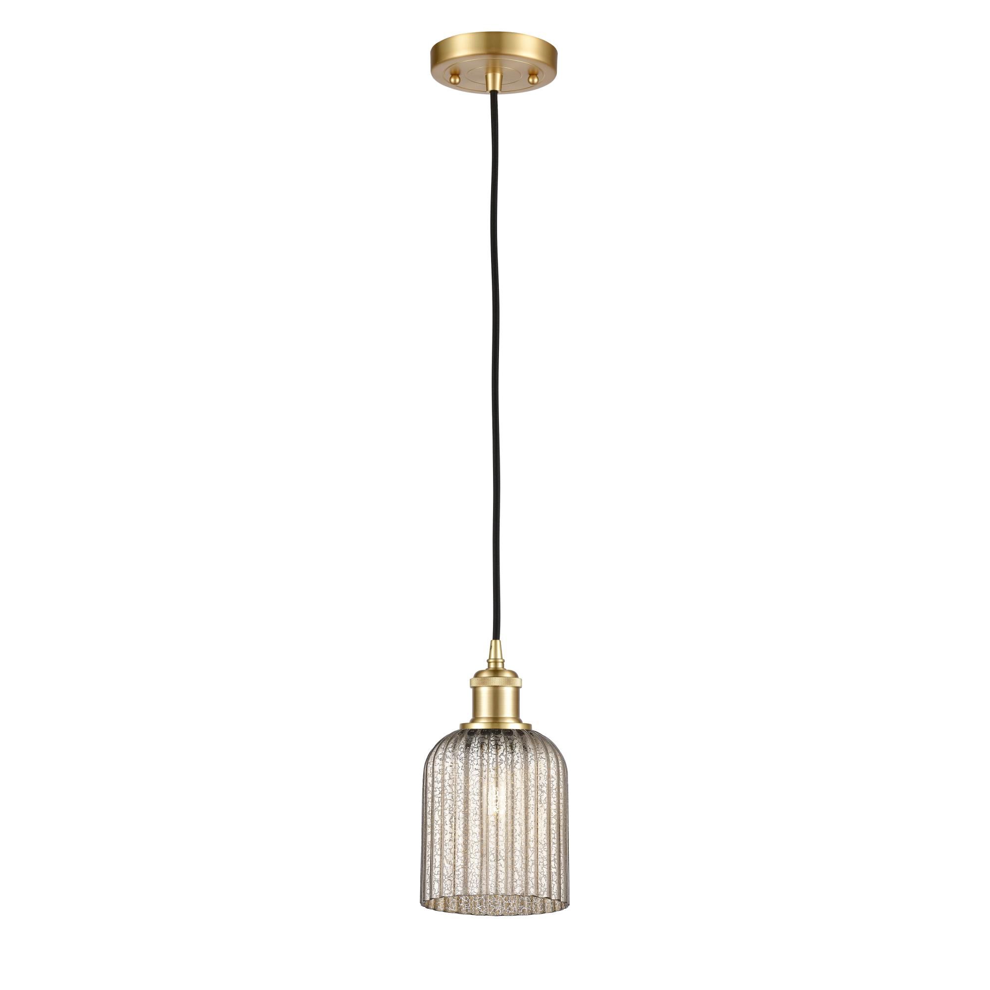 Shown in Satin Gold finish and Mercury shade