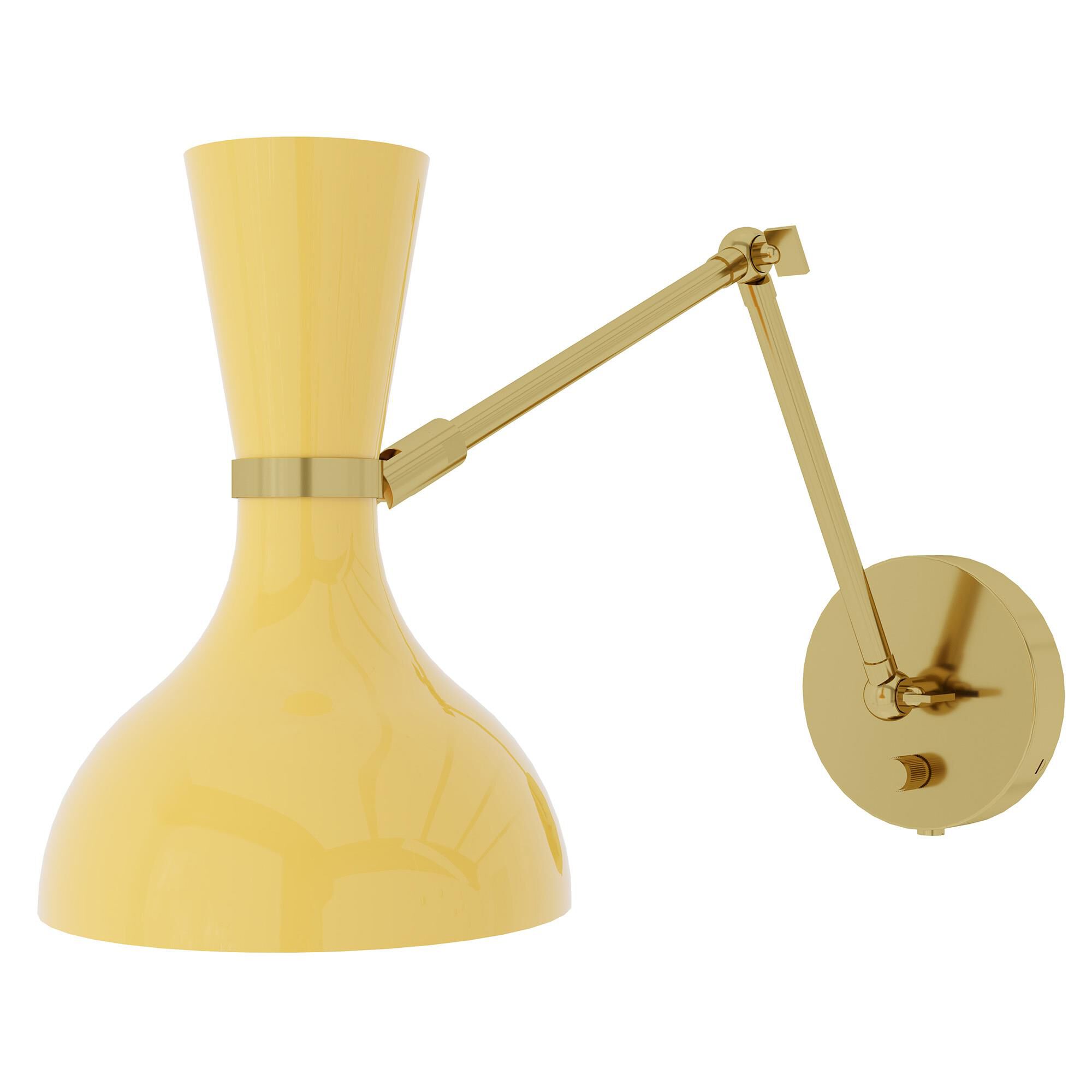 Shown in Modern Brass finish and Sunset shade