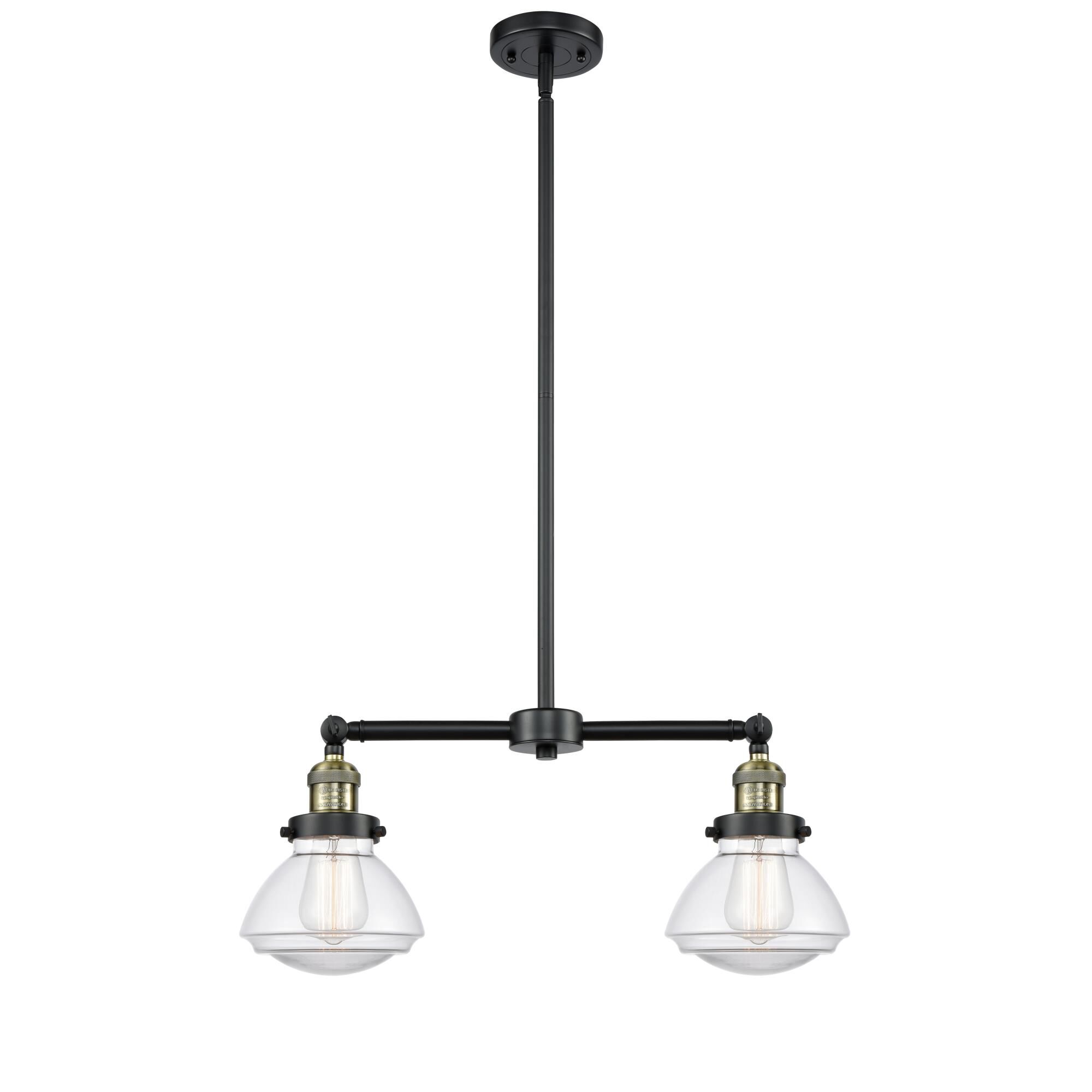 Shown in Black Antique Brass finish and Bell glass and Glass shade