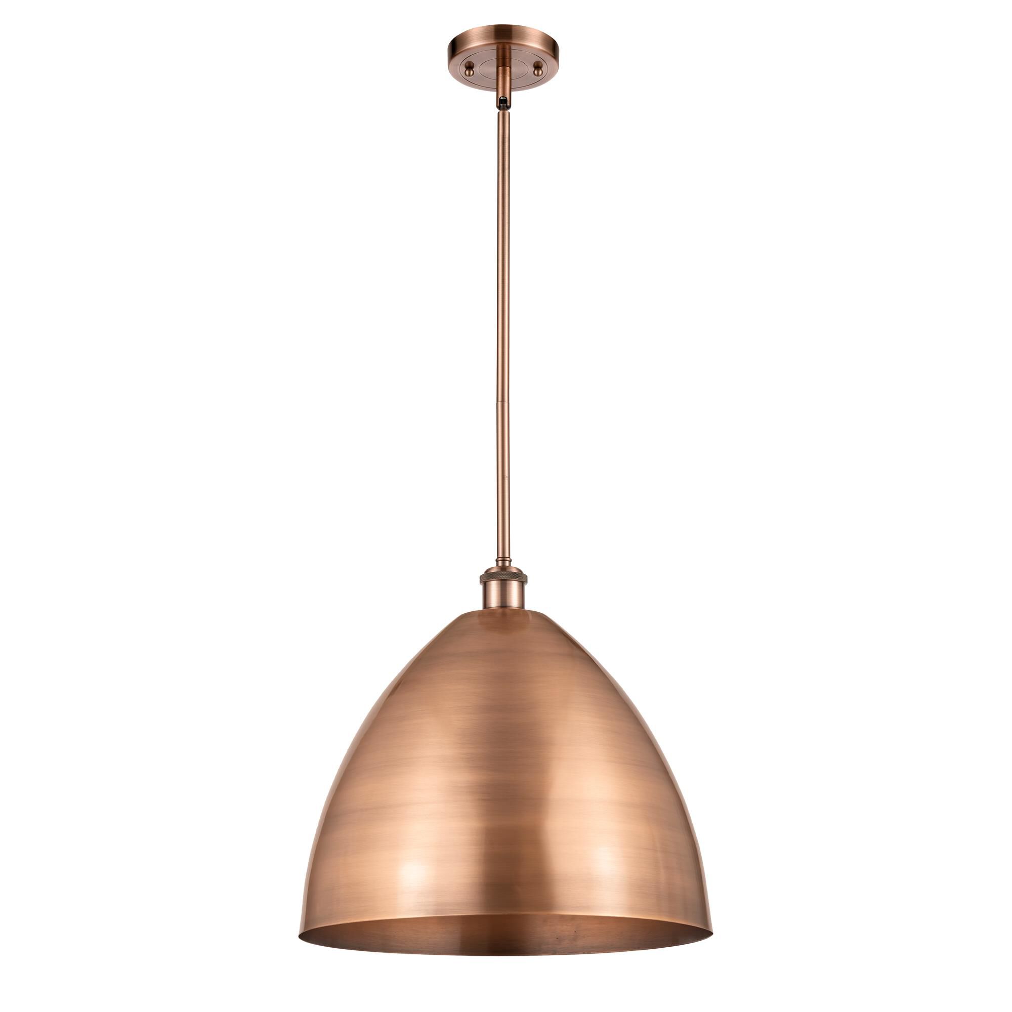 Shown in Antique Copper finish and Antique Copper Ballston Dome shade