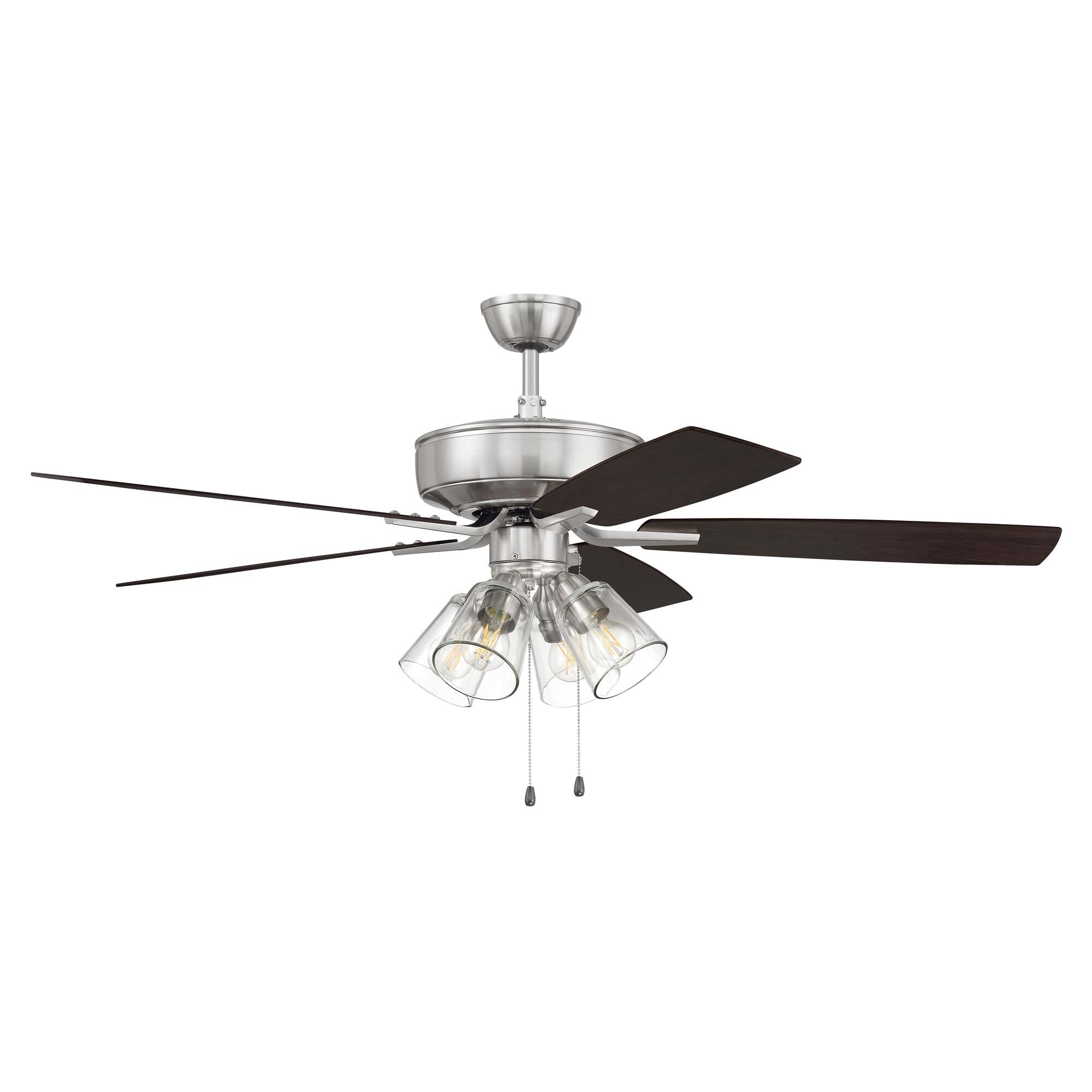 Shown in Brushed Polished Nickel finish and Clear glass and Yes shade