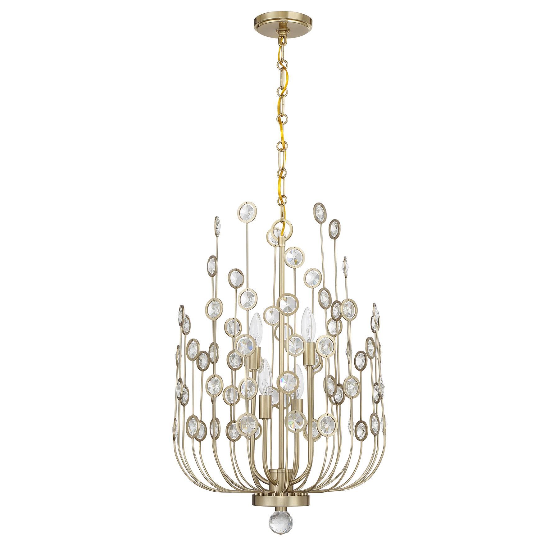 Shown in Noble Brass finish and Clear crystal