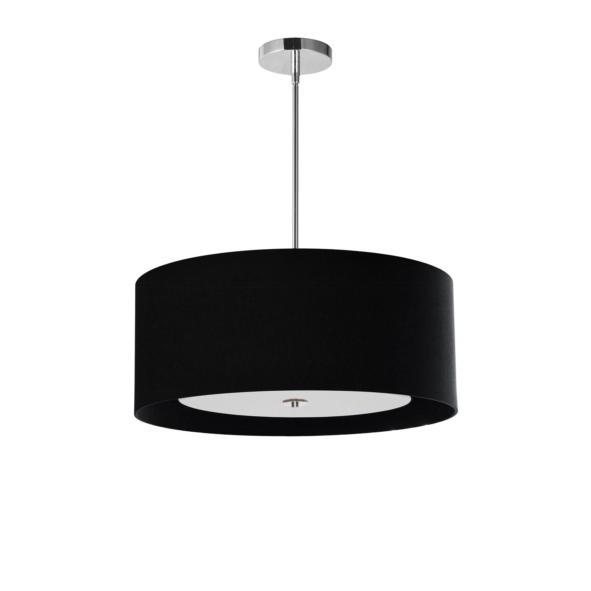 Shown in Polished Chrome finish and Laminated Fabric - Black shade