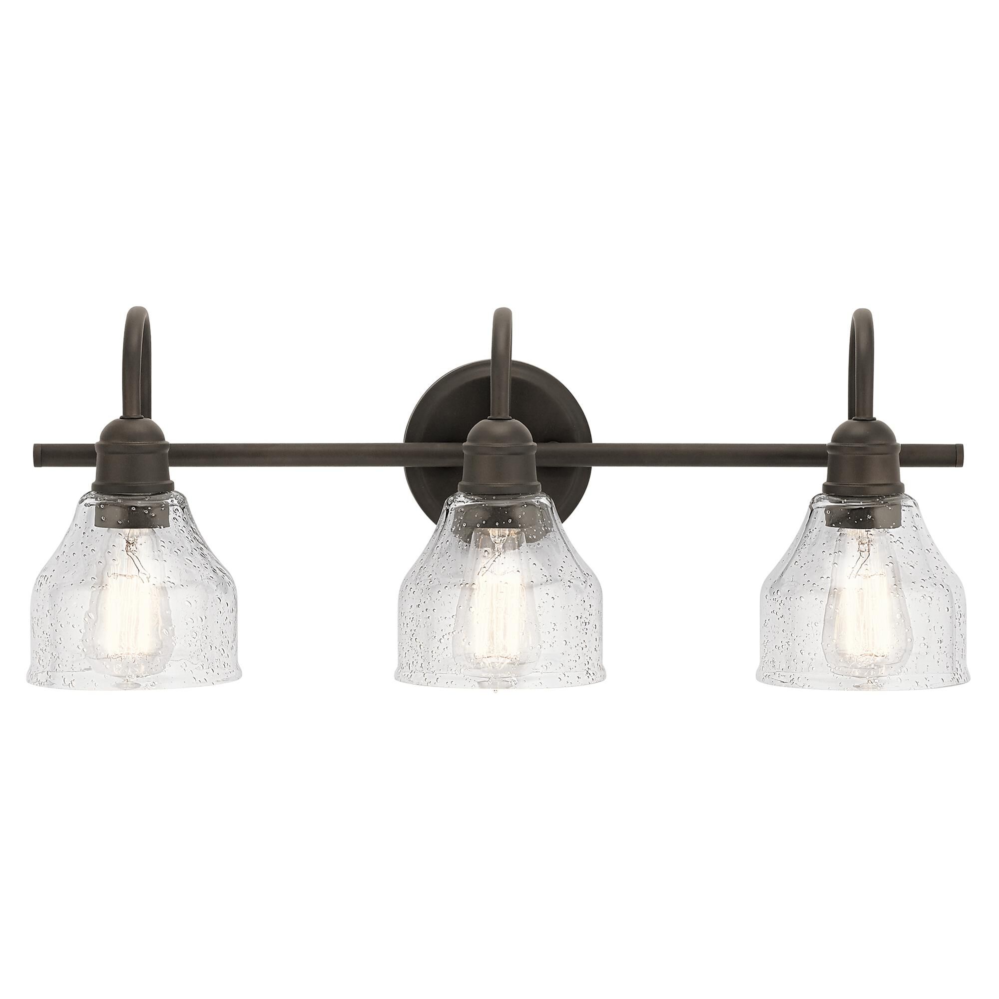 Shown in Olde Bronze finish and Clear Seeded glass