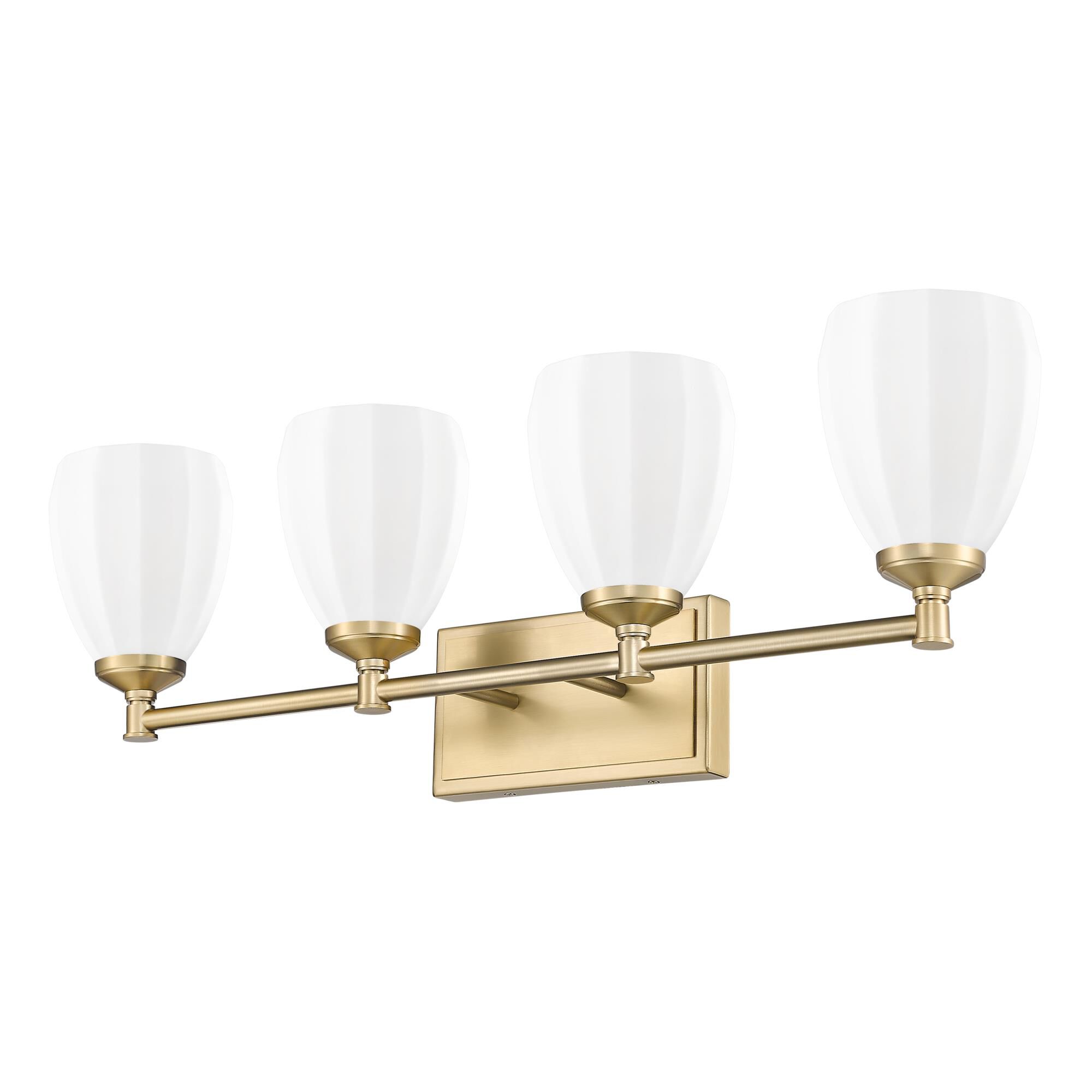Shown in Modern Gold finish and Matte Opal glass and Matte Opal shade