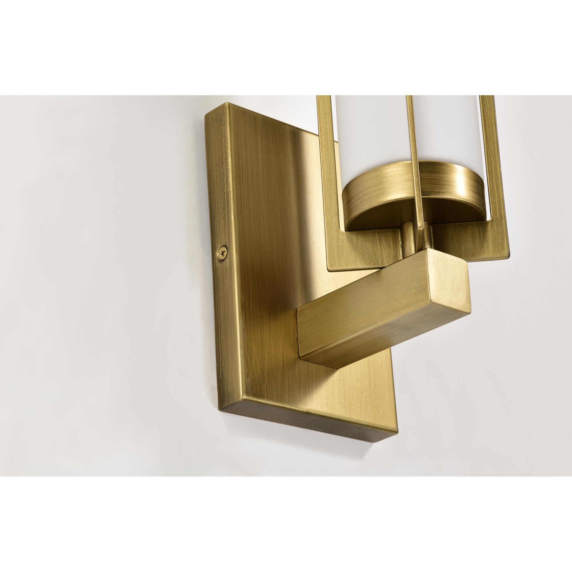 Shown in Natural Brass finish and White glass