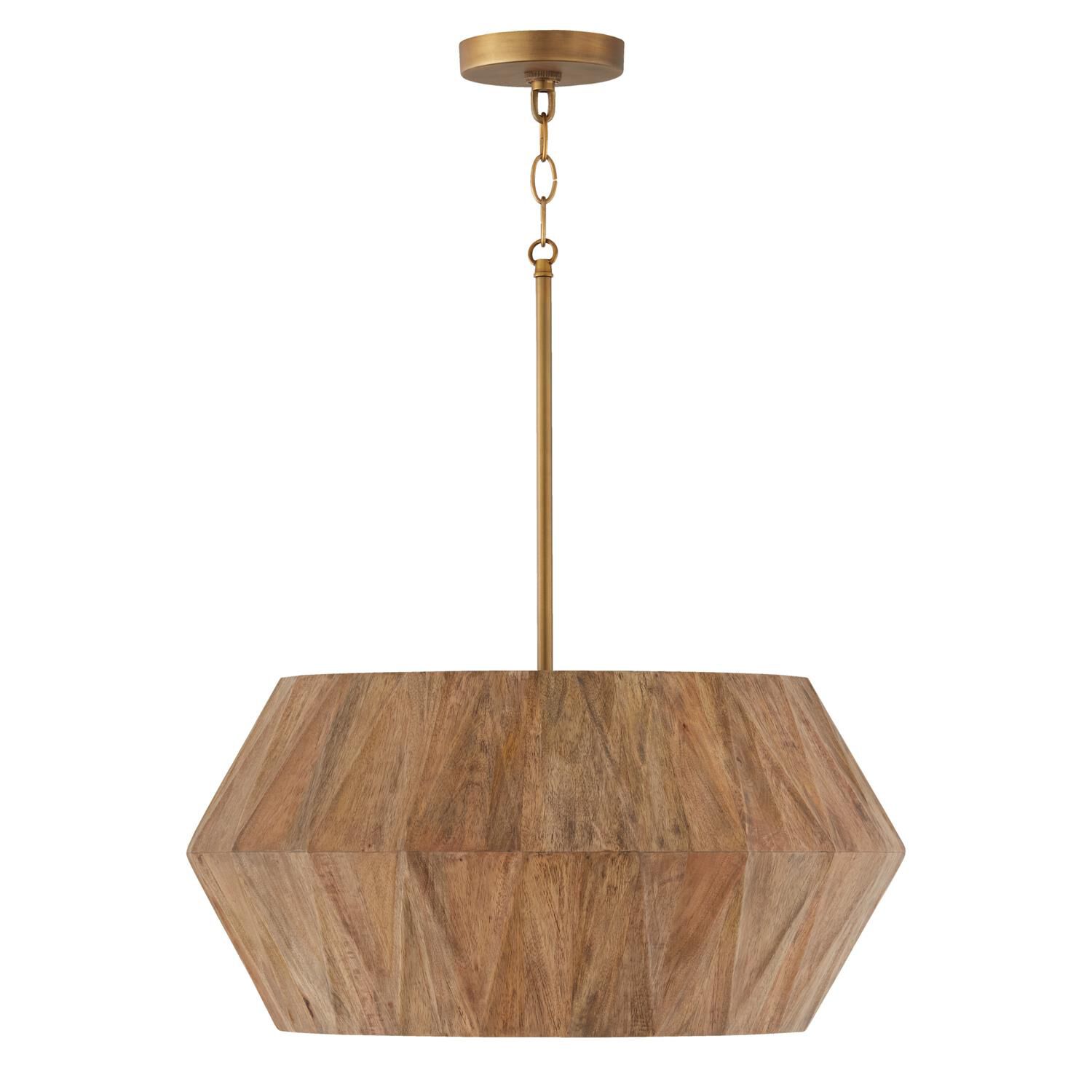 Shown in Light Wood And Patinaed Brass finish