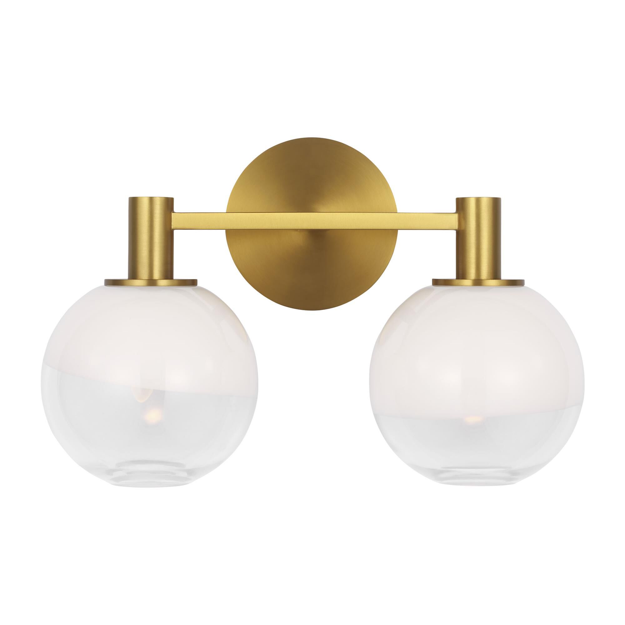 Shown in Burnished Brass finish and Milk and Clear Mix glass