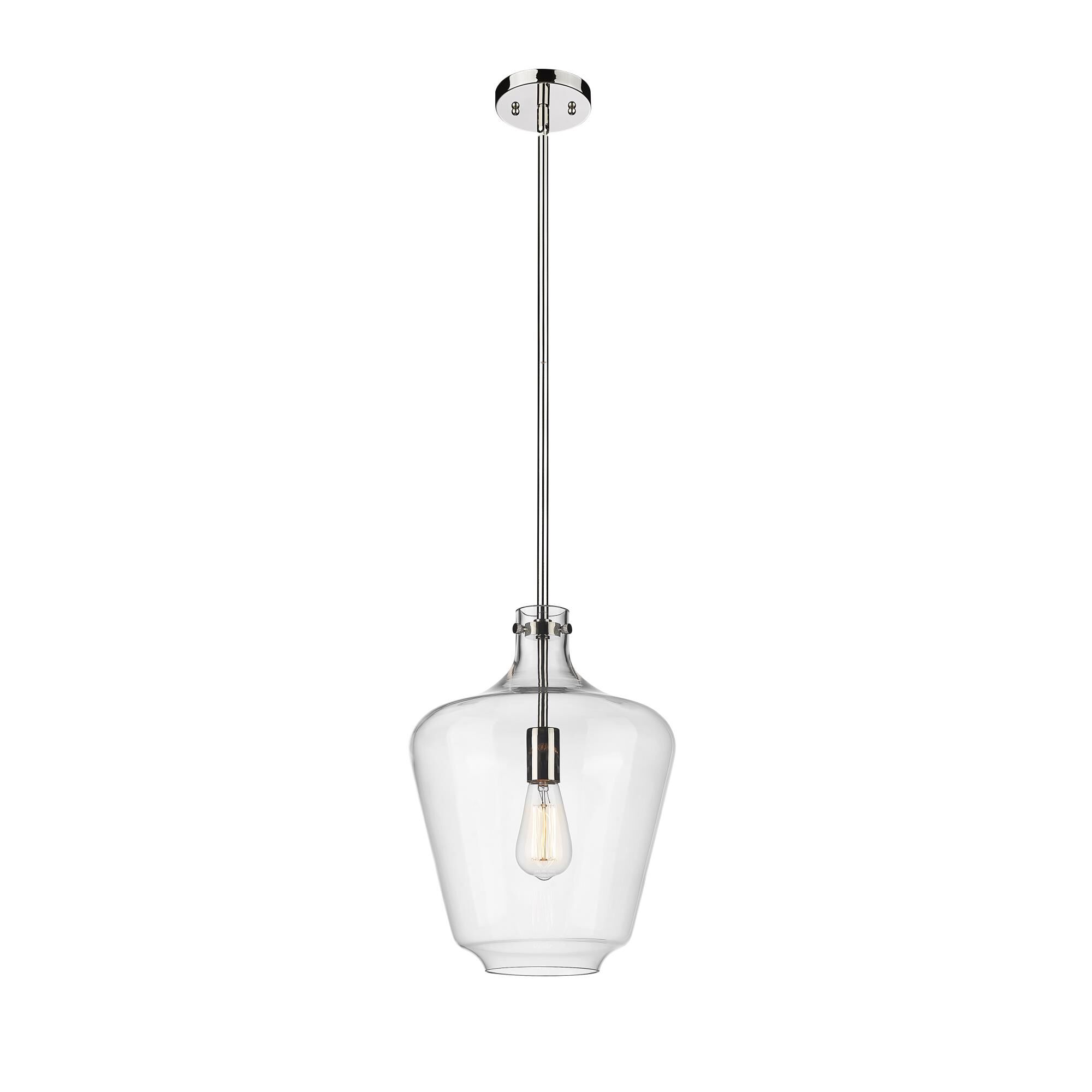 Shown in Polished Nickel finish and Clear glass