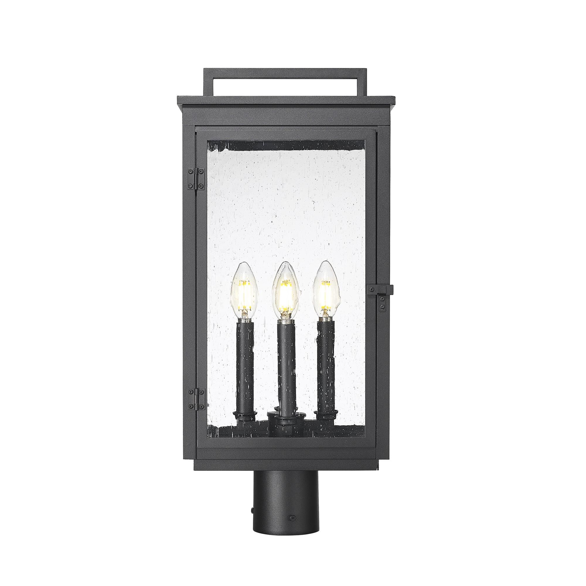 Shown in Sand Black finish and Clear Seedy glass and Clear Seedy shade