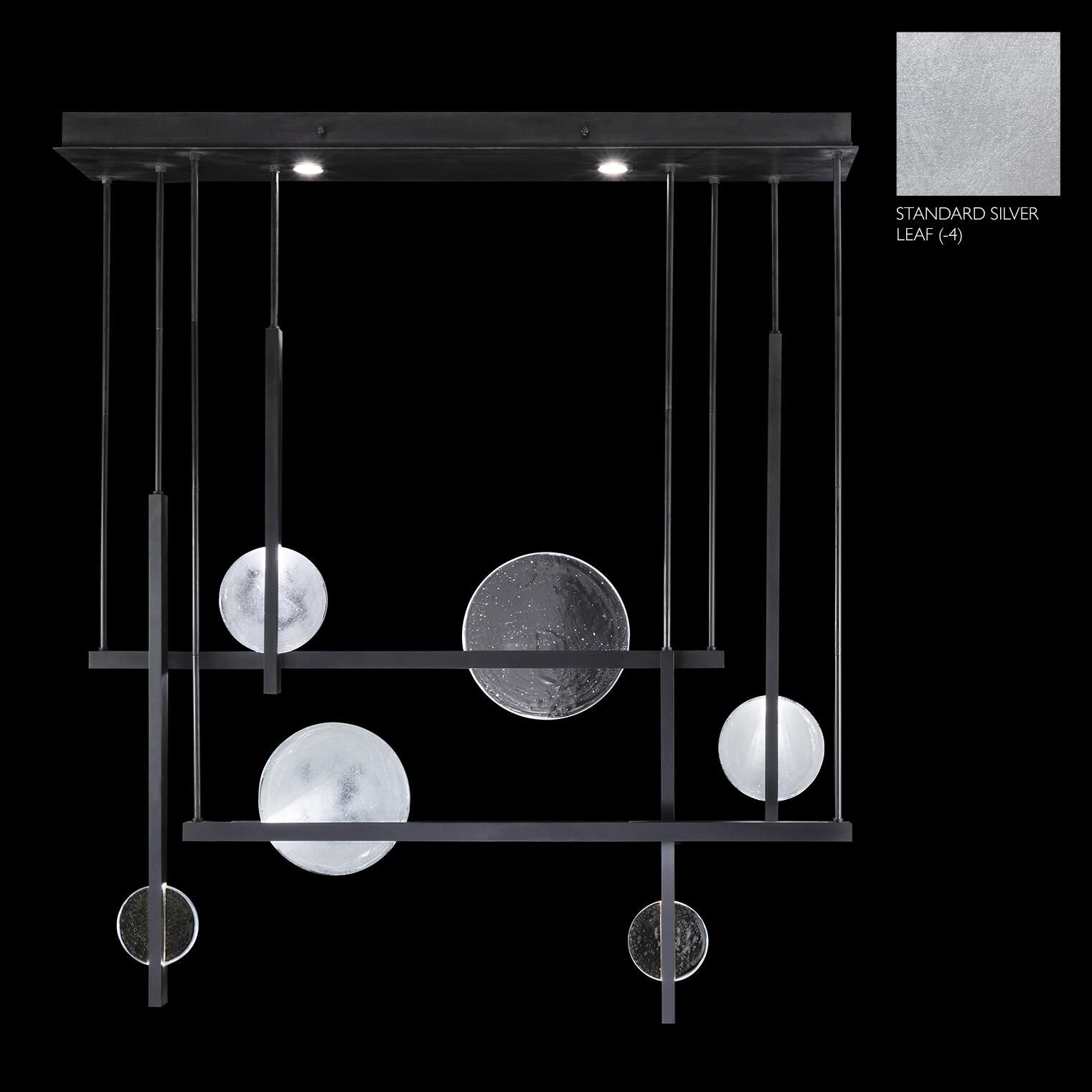 Shown in Silver finish and False crystal and True glass and False shade