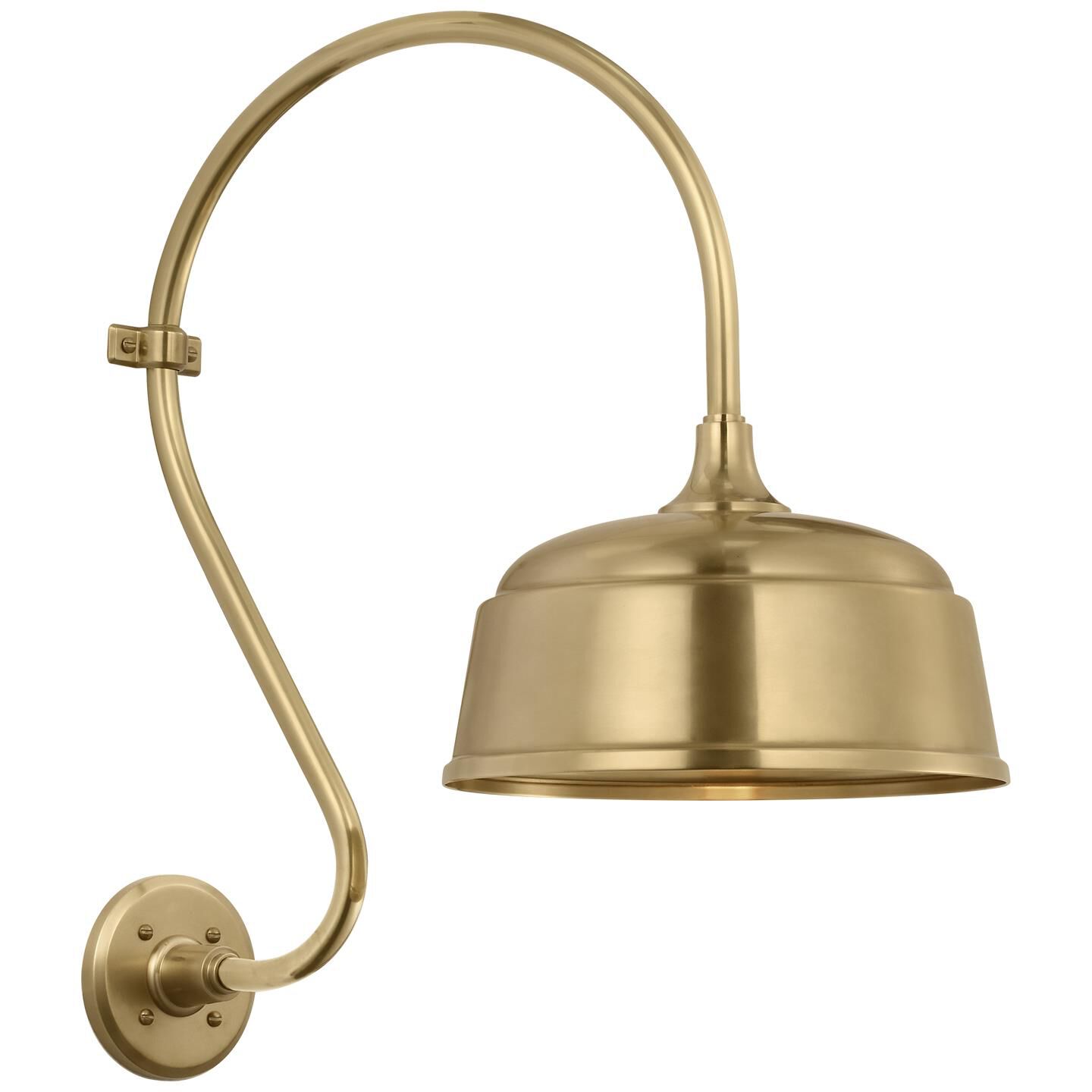 Shown in Hand-Rubbed Antique Brass finish and Gold shade