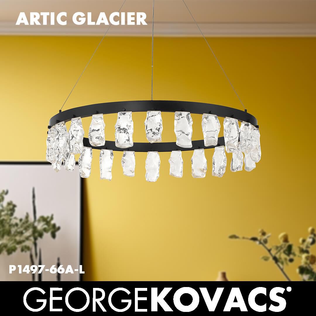 Artic Glacier 33 Inch Chandelier by Kovacs