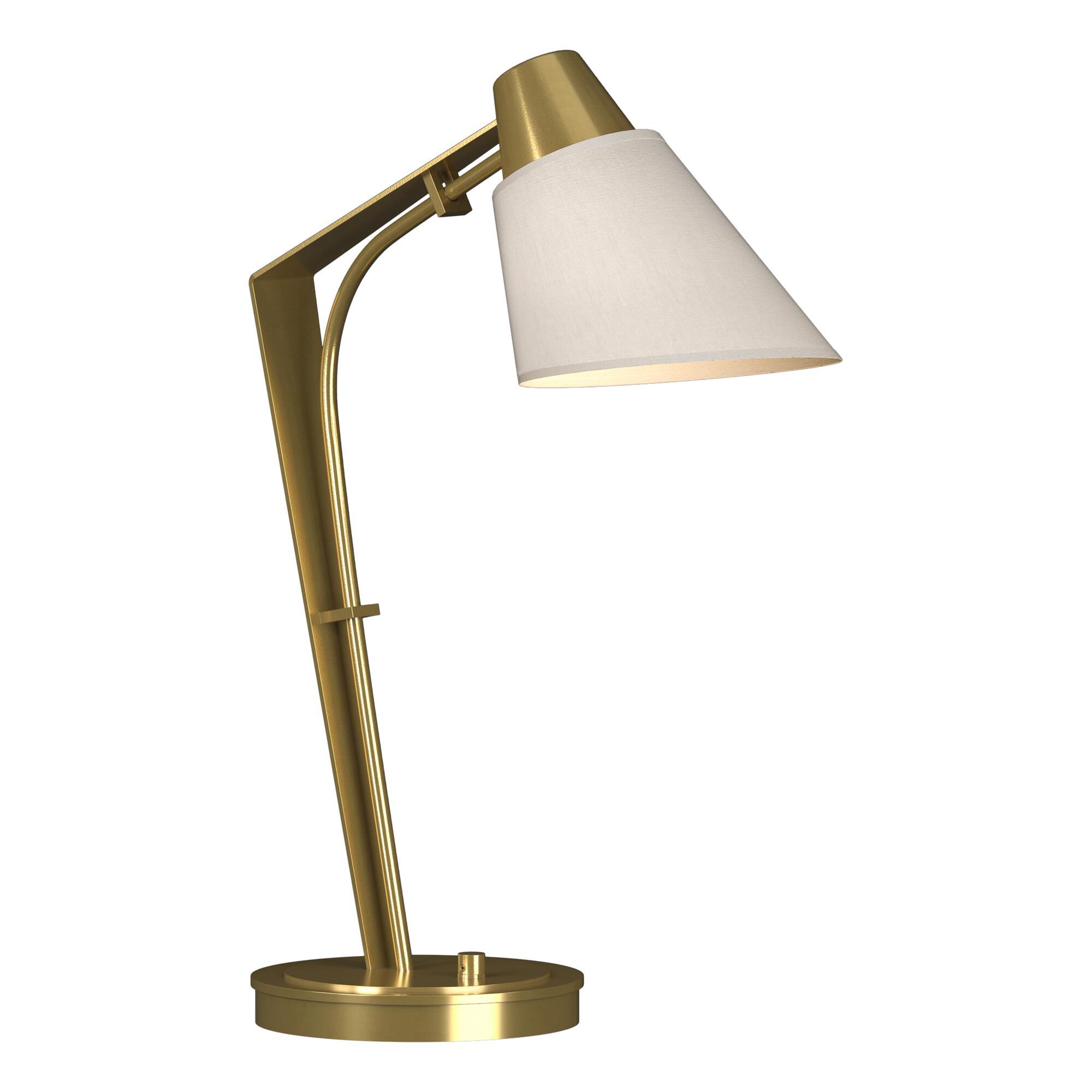 Shown in Modern Brass finish and Flax shade