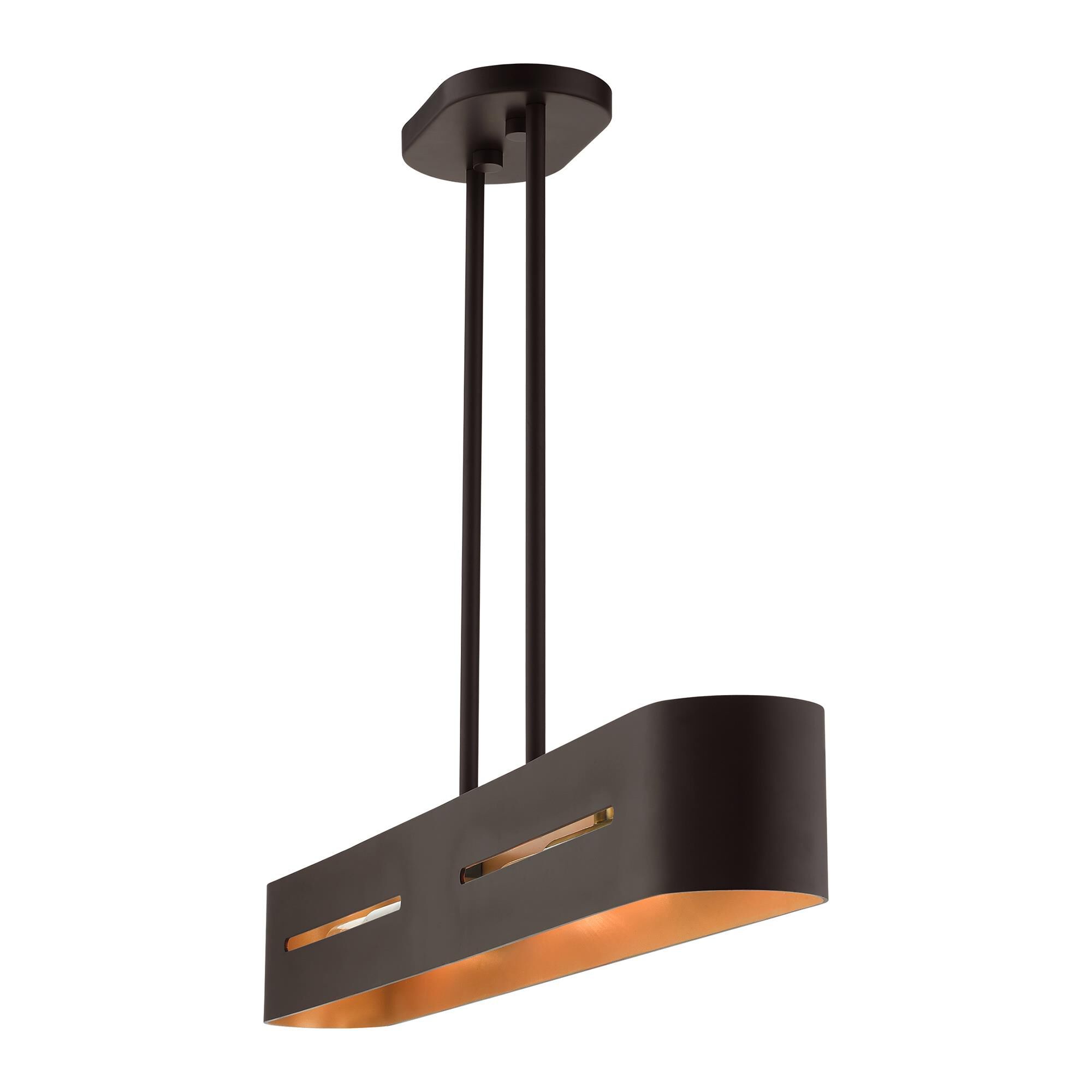 Shown in Bronze With Antique Brass Accents finish and Hand Welded Bronze  With Gold Finish Inside shade