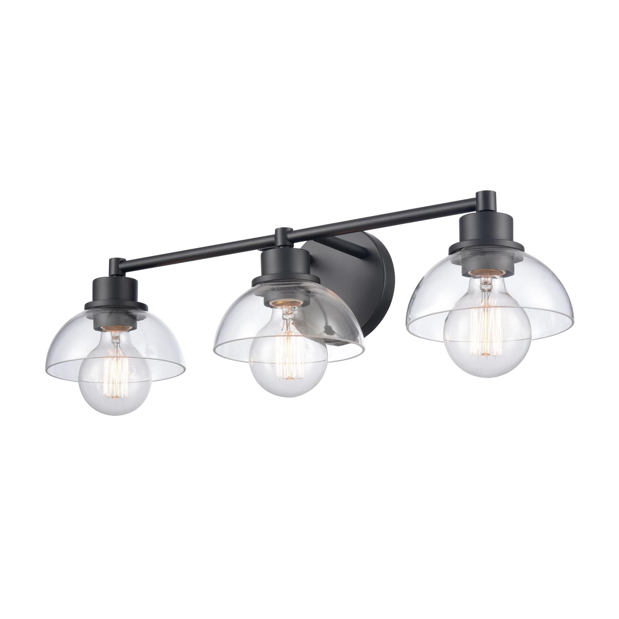 Shown in Matte Black finish and Clear Handblown  Shade glass and Clear Handblown Glass shade