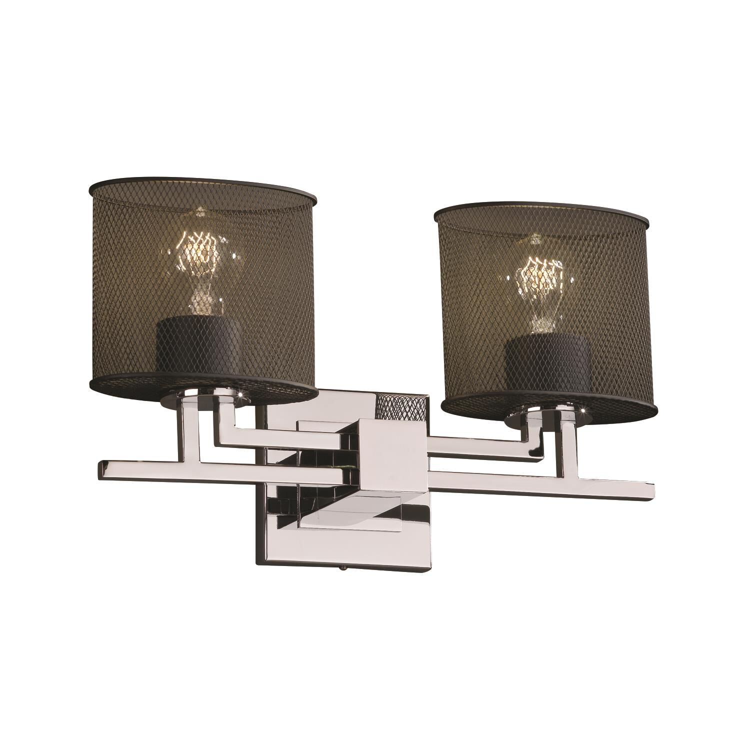 Wire Mesh 16 Inch 2 Light Bath Vanity Light by Justice Design Group