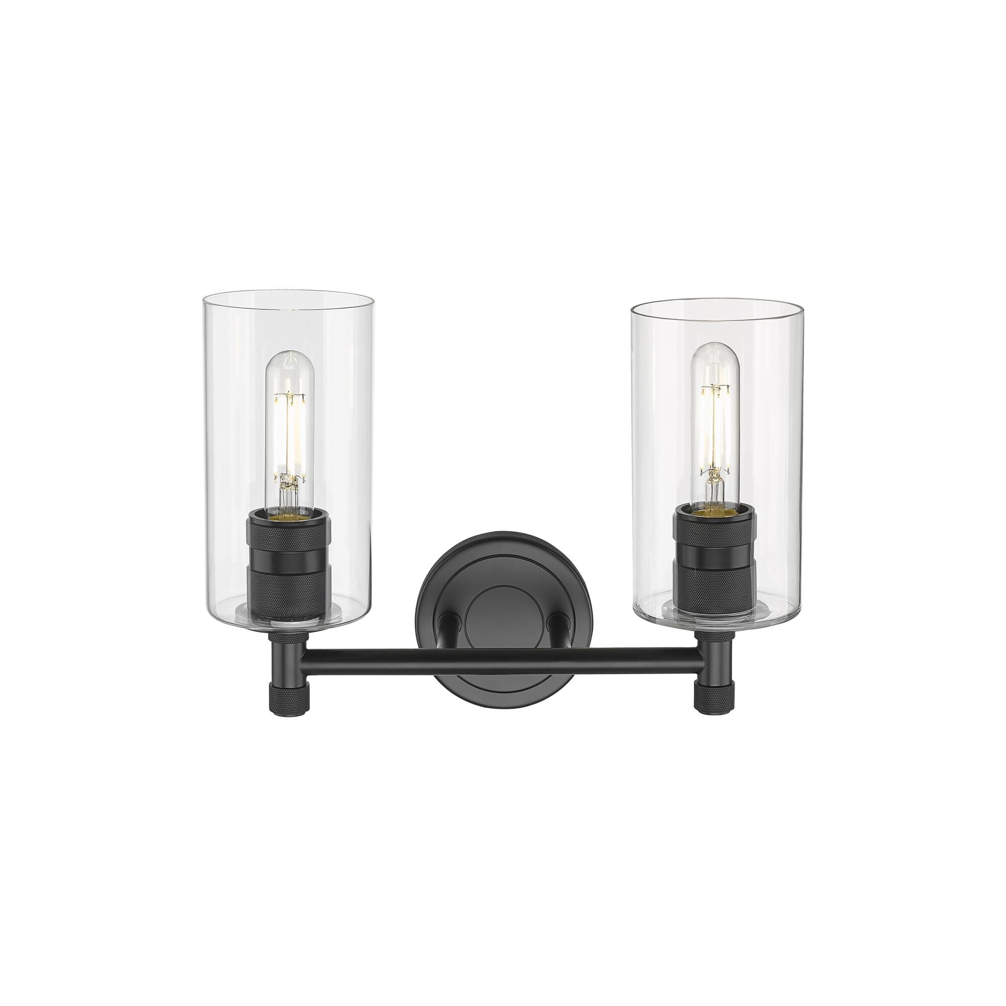 Shown in Matte Black finish and Clear glass