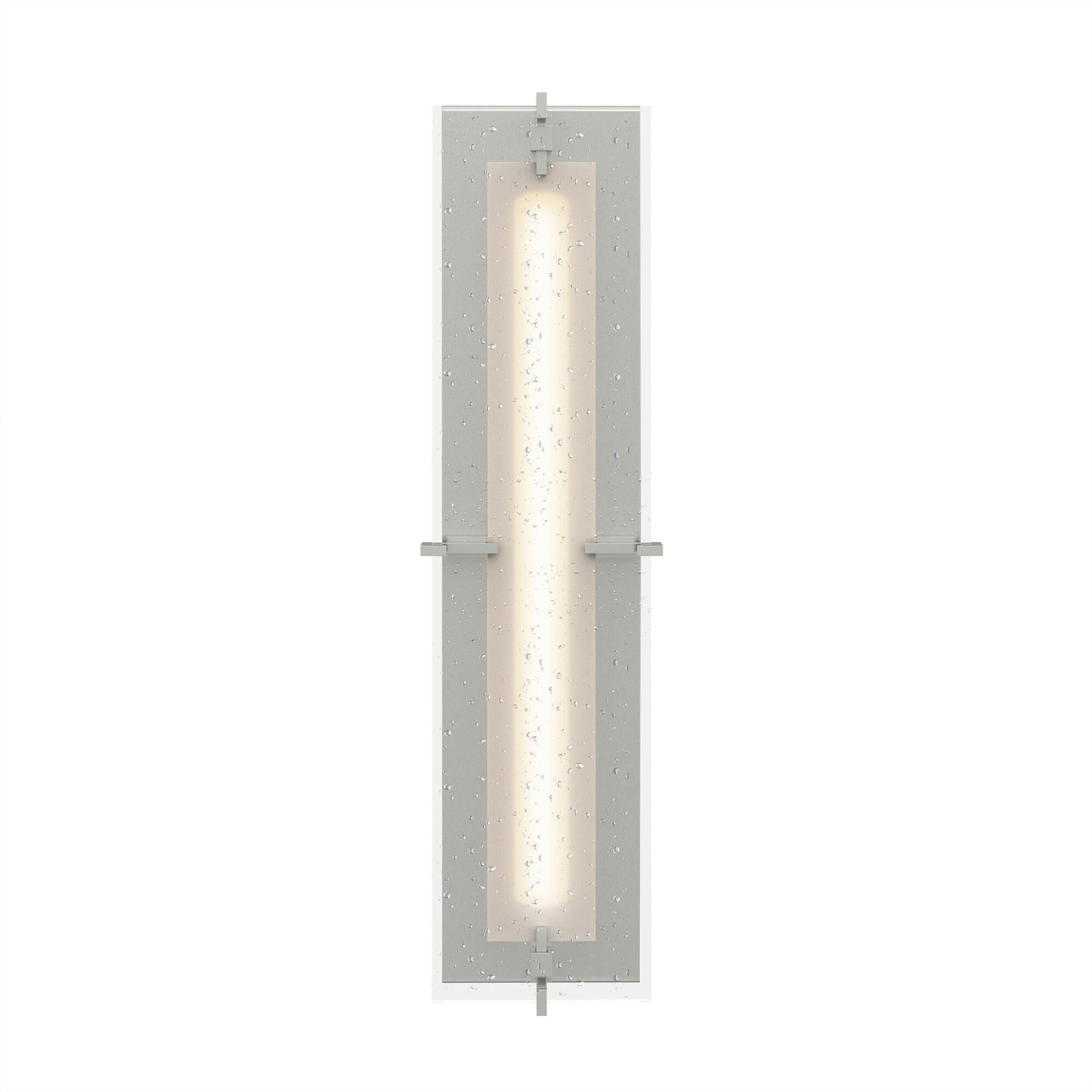 Shown in Sterling finish and Seeded Clear glass