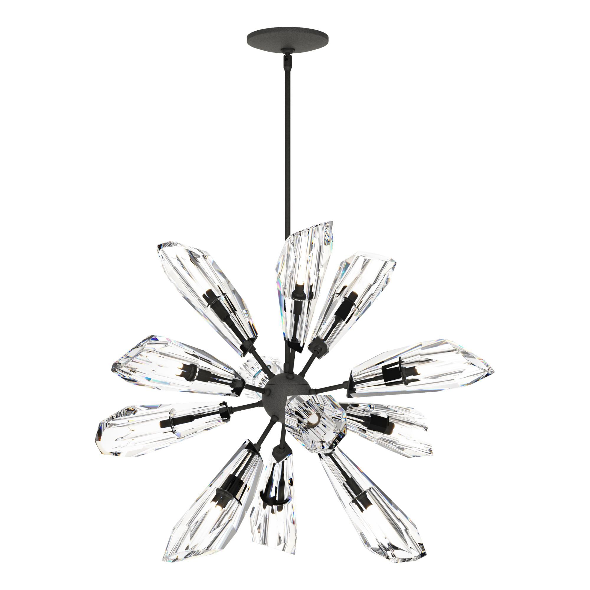 Shown in Natural Iron finish and Clear crystal and Clear Crystal shade