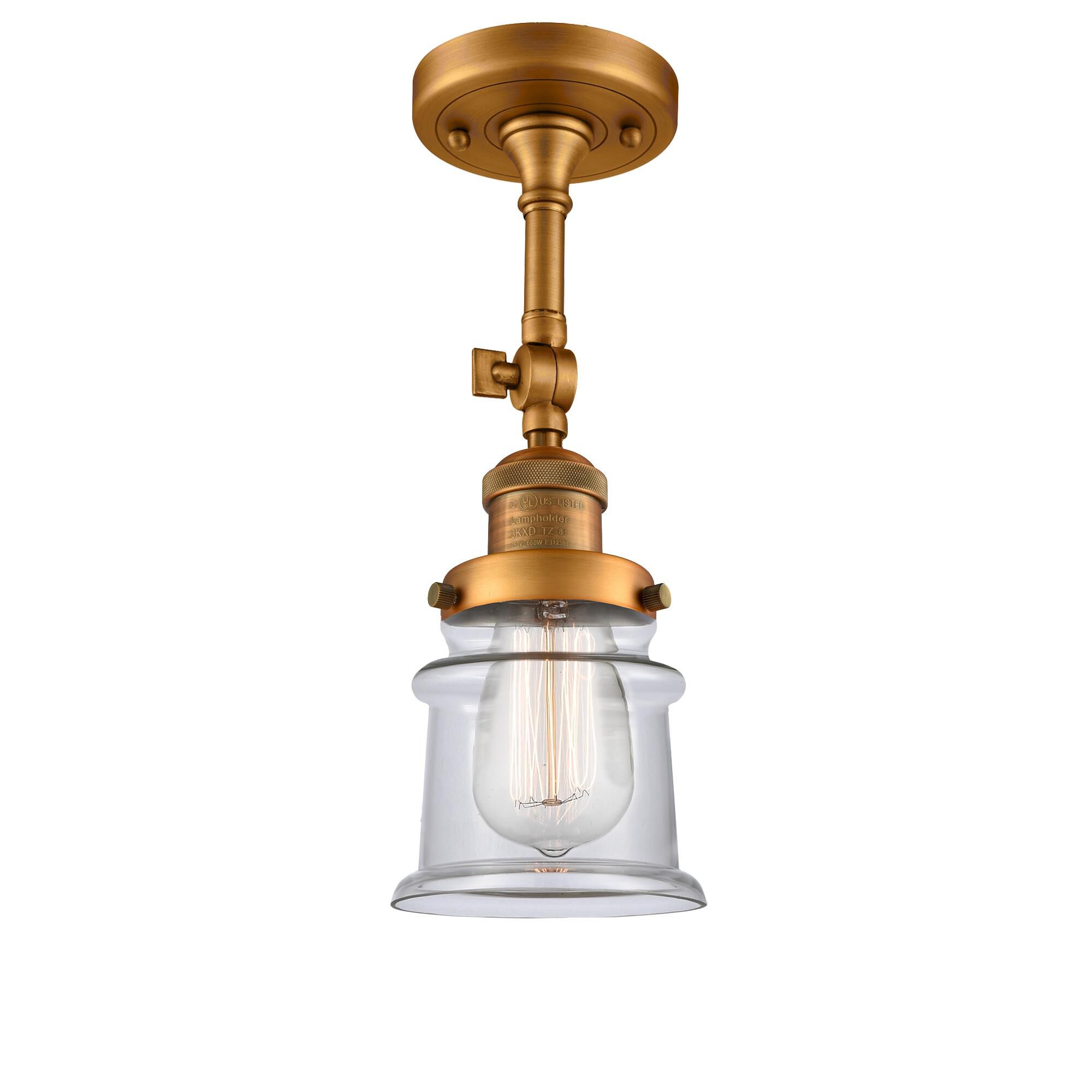 Shown in Brushed Brass finish and Clear glass and None accent