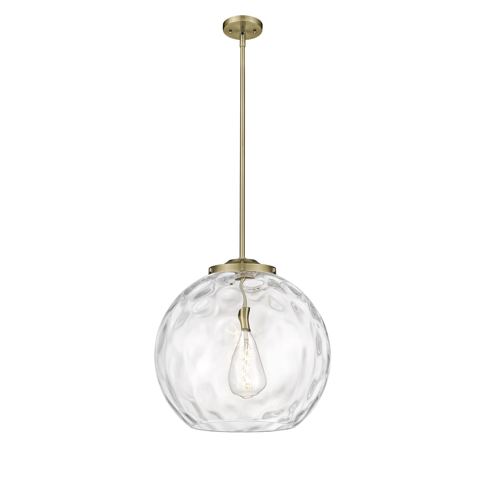 Shown in Antique Brass finish and Clear Athens Water  18