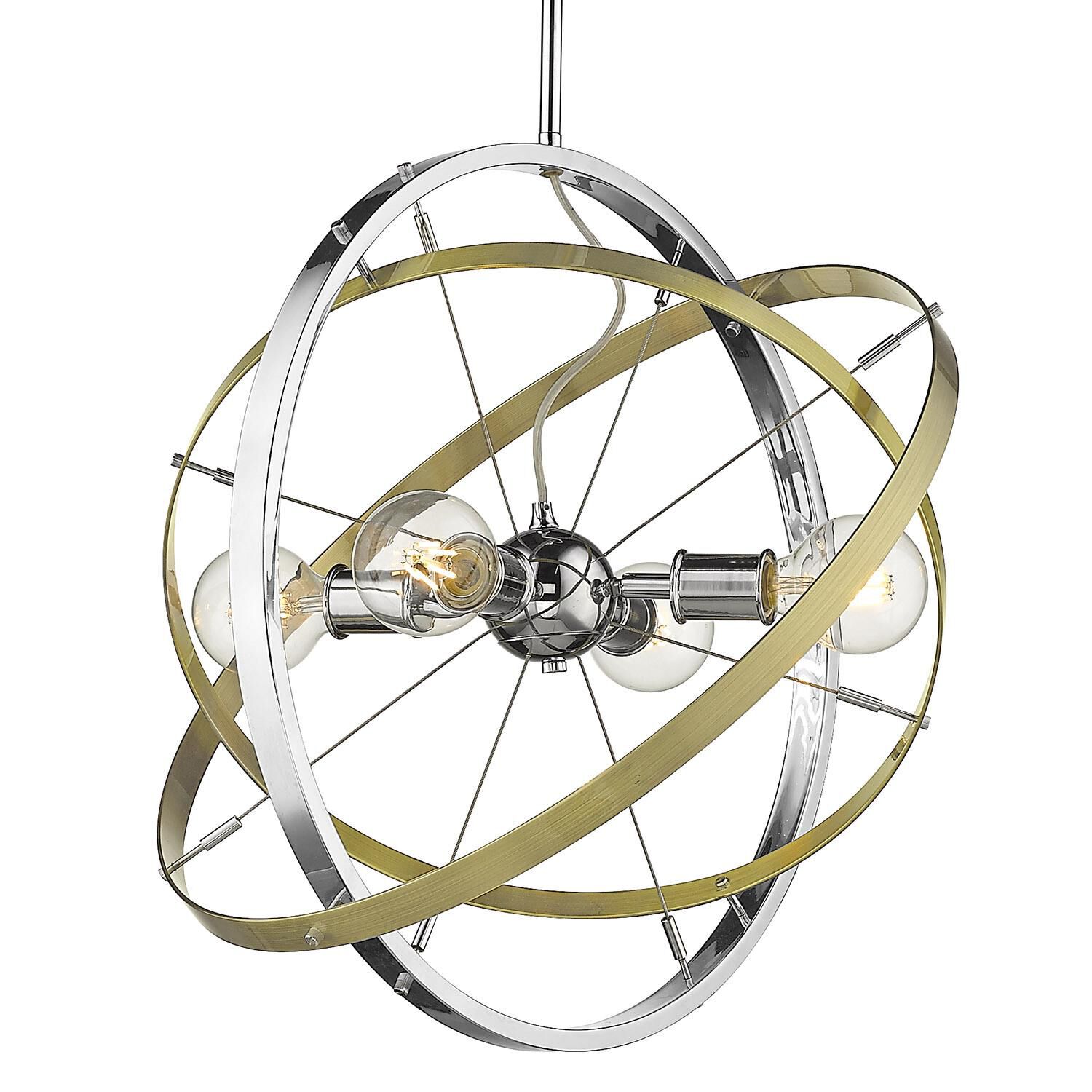 Atom 22 Inch 4 Light Mini Chandelier by Golden Lighting